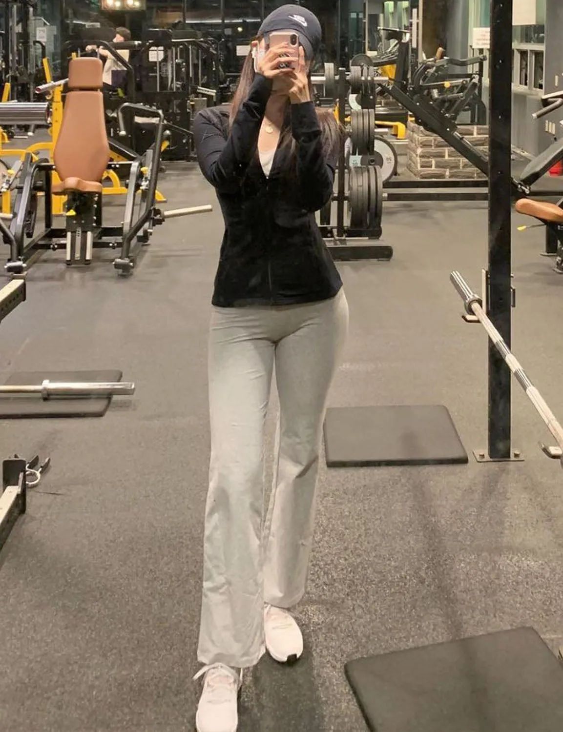 29" 31" 33" 35" Cotton Bootcut Leggings heathergray ins_Pilates
