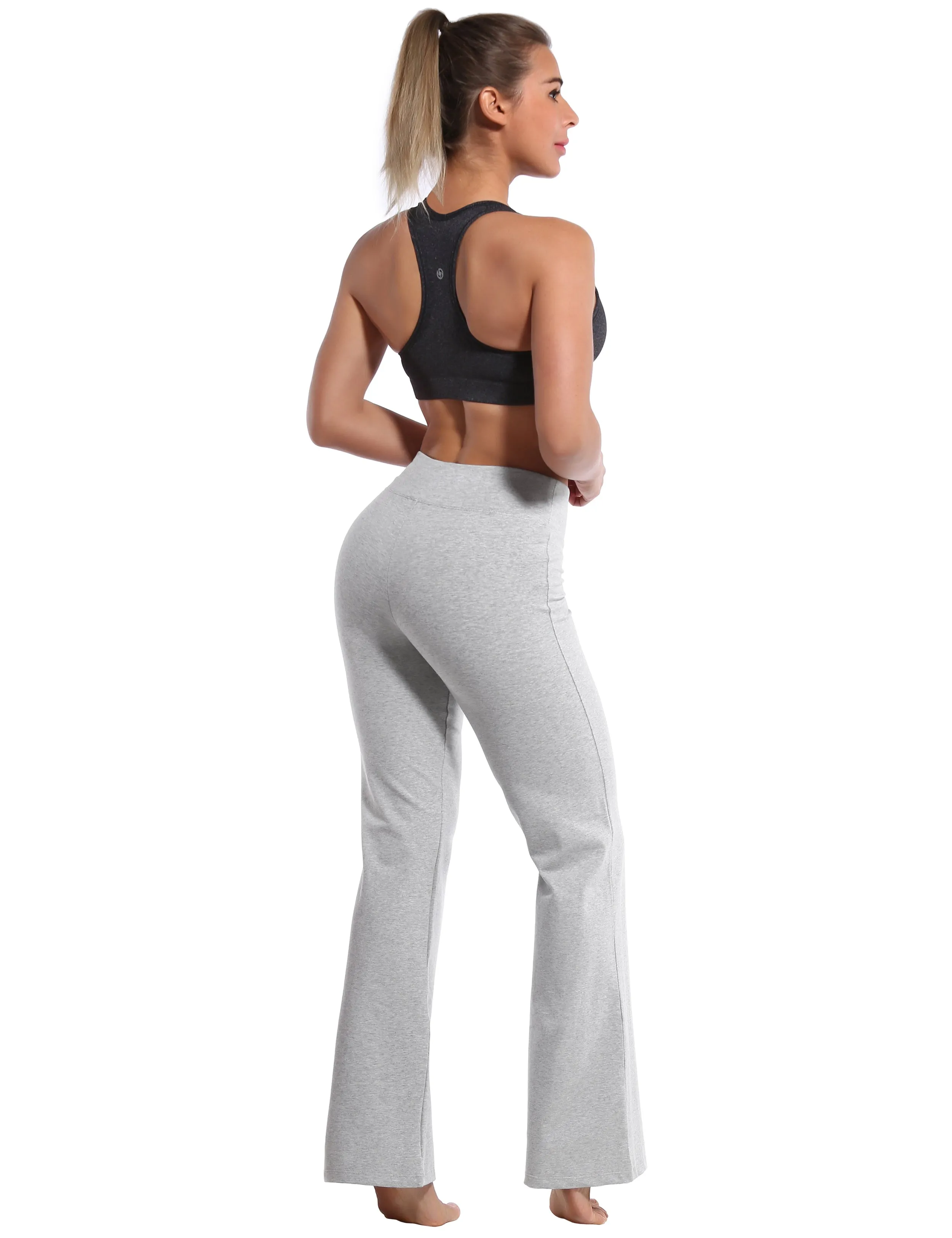 29" 31" 33" 35" Cotton Bootcut Leggings heathergray_Biking