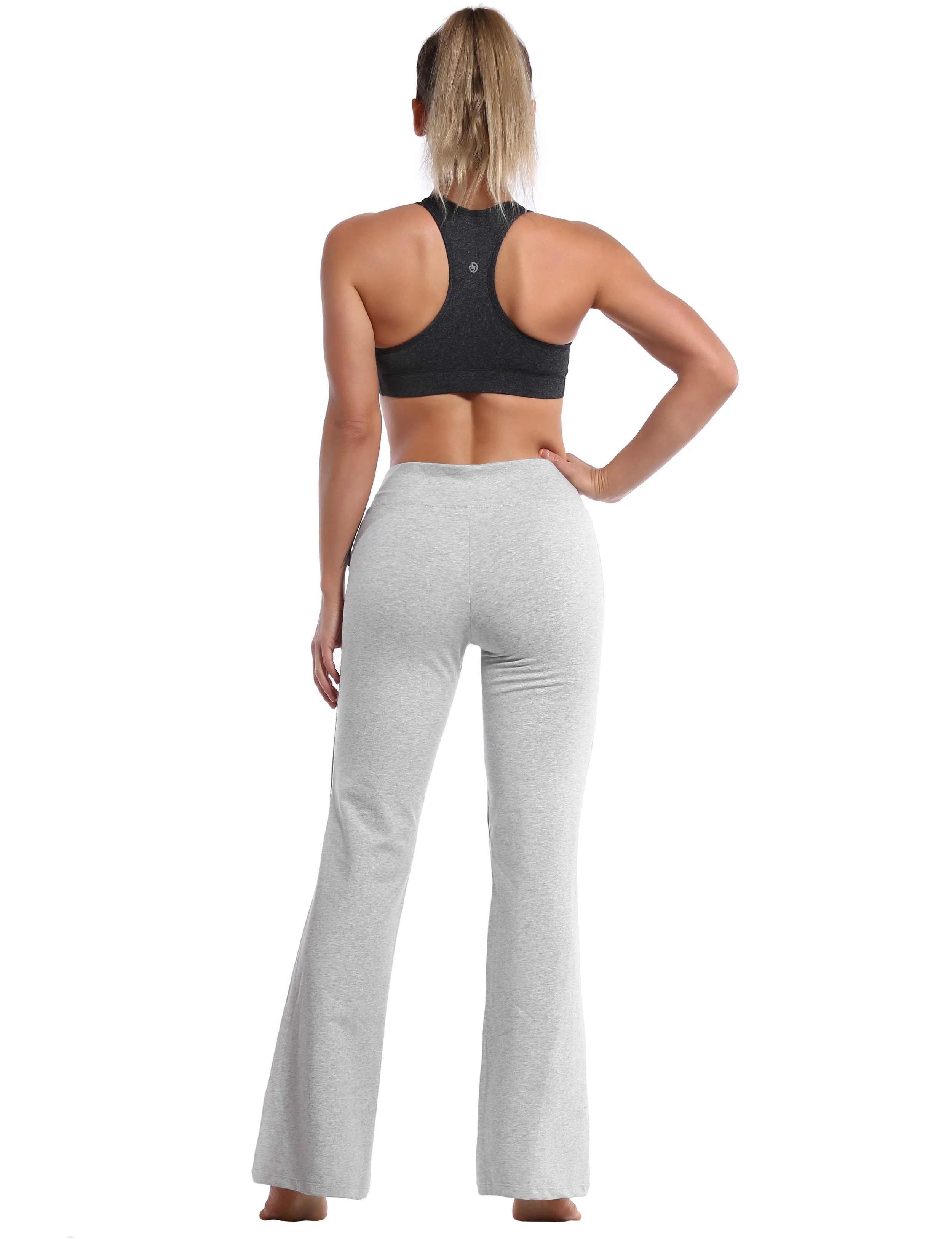 29" 31" 33" 35" Cotton Bootcut Leggings heathergray_Biking