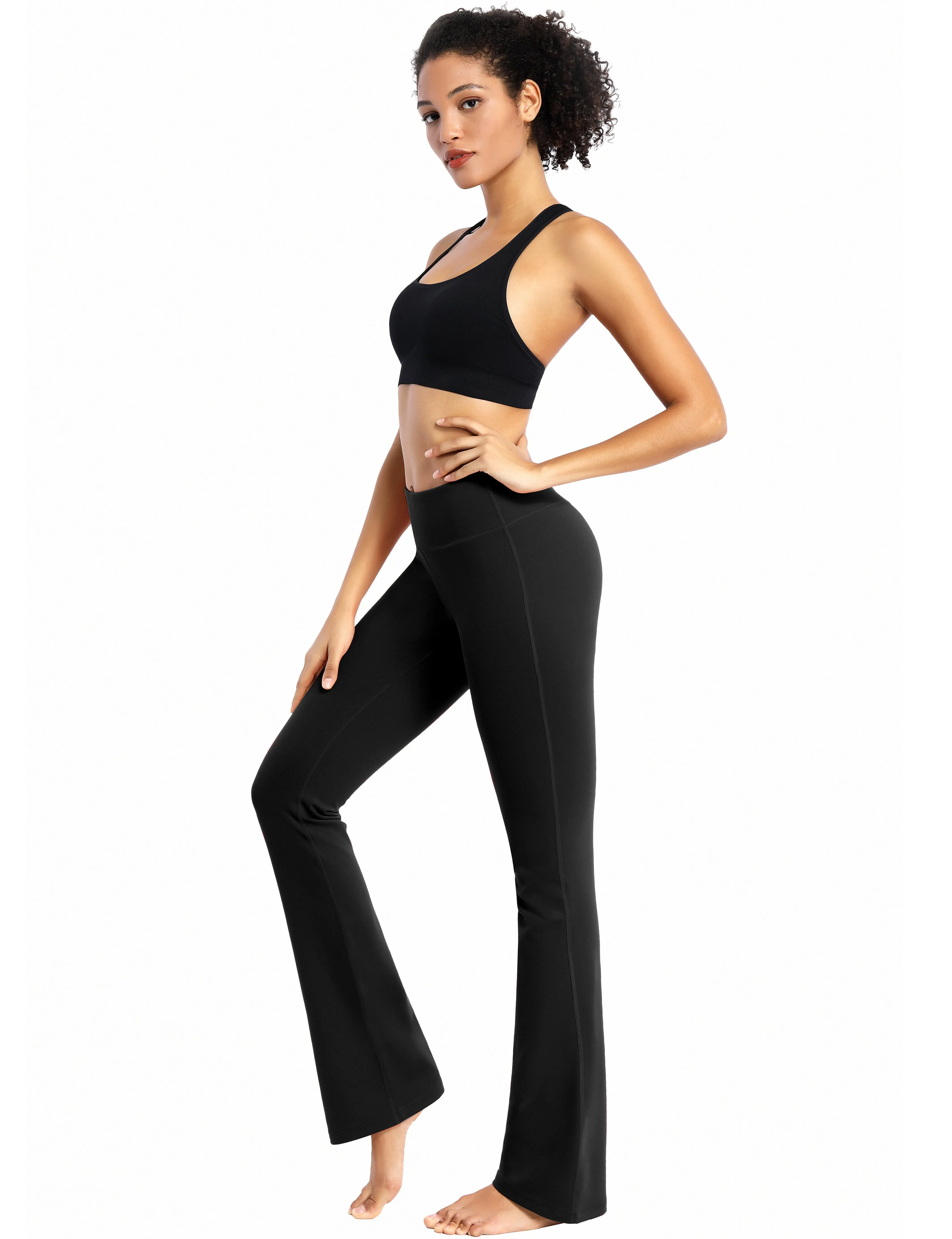 29" 31" 33" 35" Cotton Nylon Bootcut Leggings Black ins_Tall Size