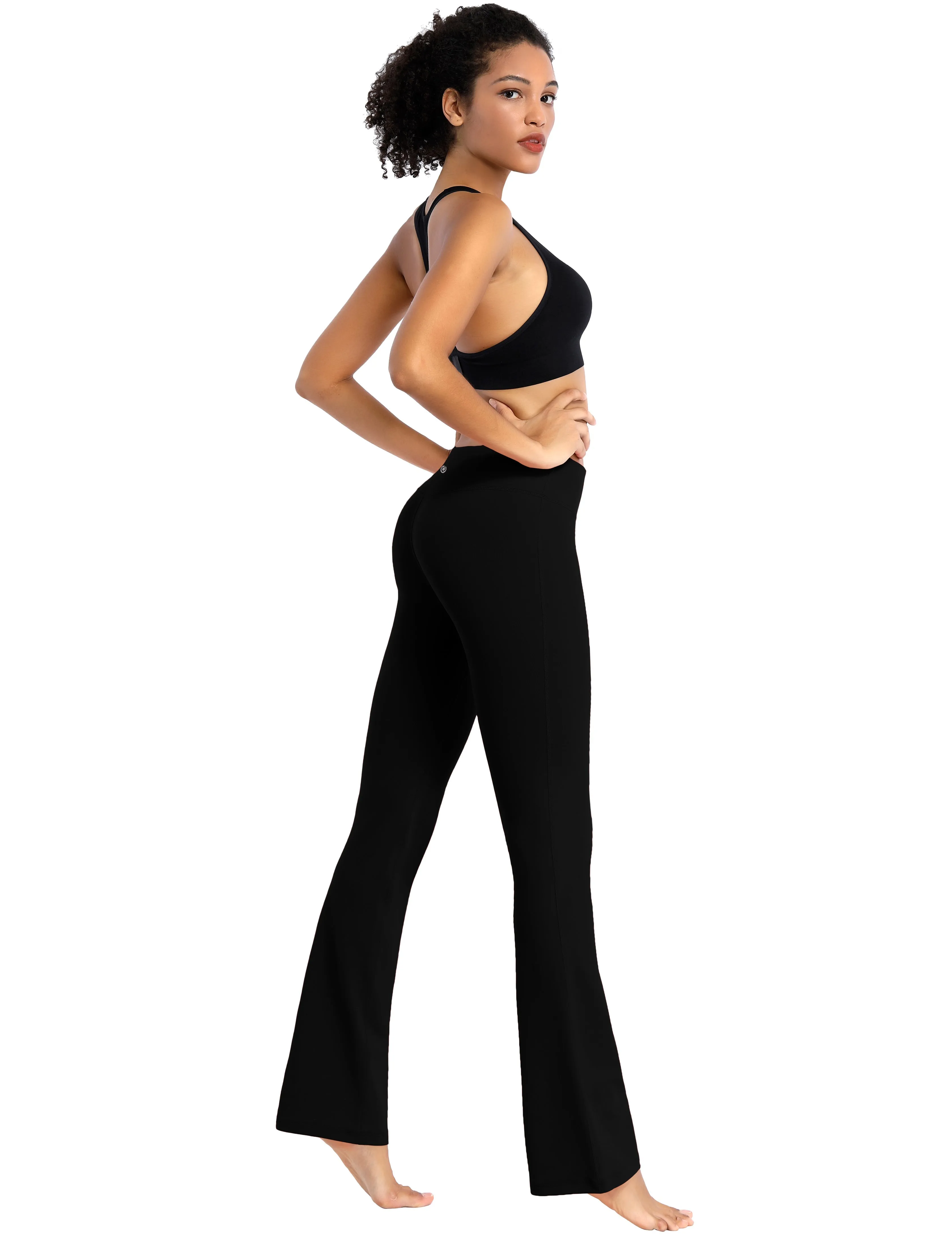 29" 31" 33" 35" Cotton Nylon Bootcut Leggings Black ins_Tall Size