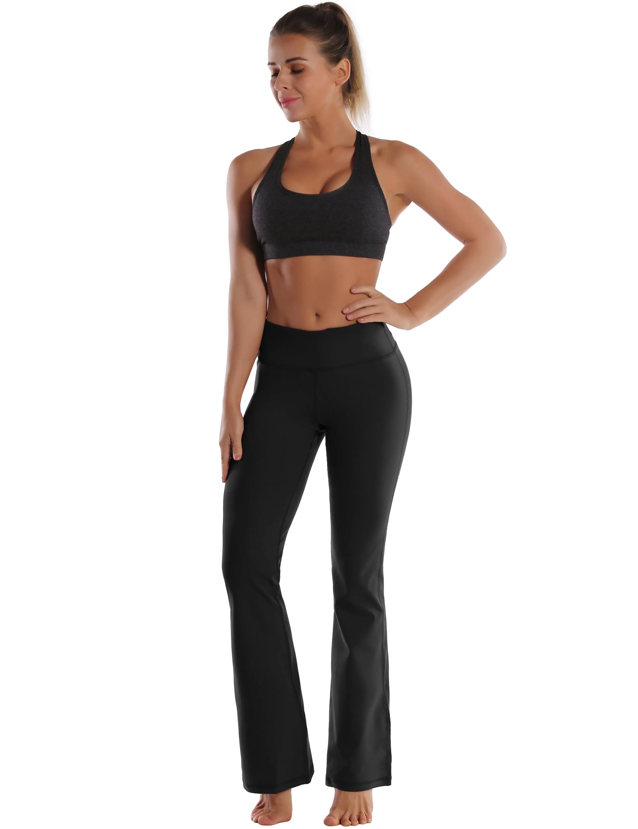 29" 31" 33" 35" Cotton Nylon Bootcut Leggings Black ins_Tall Size
