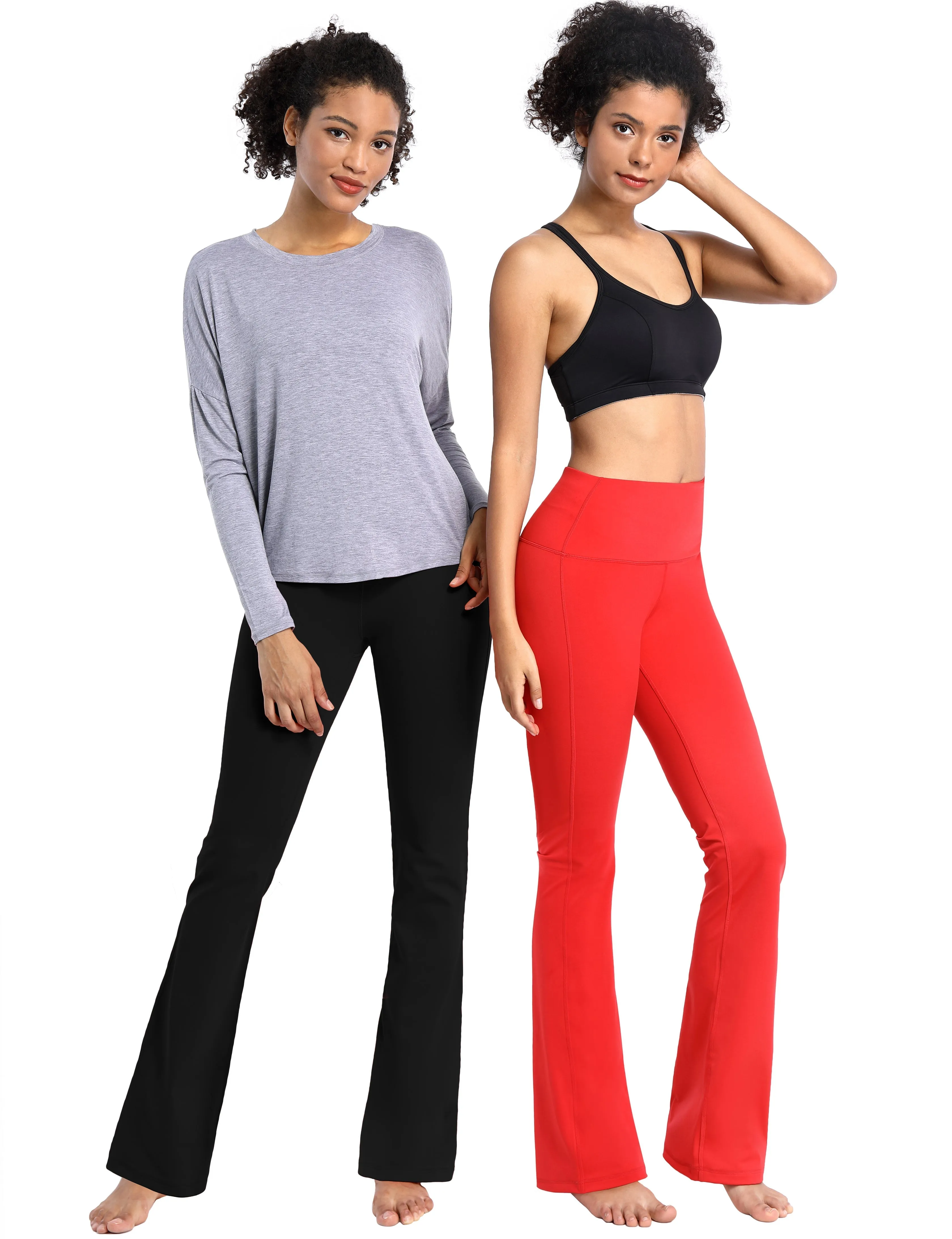 29" 31" 33" 35" Cotton Nylon Bootcut Leggings Black ins_Tall Size