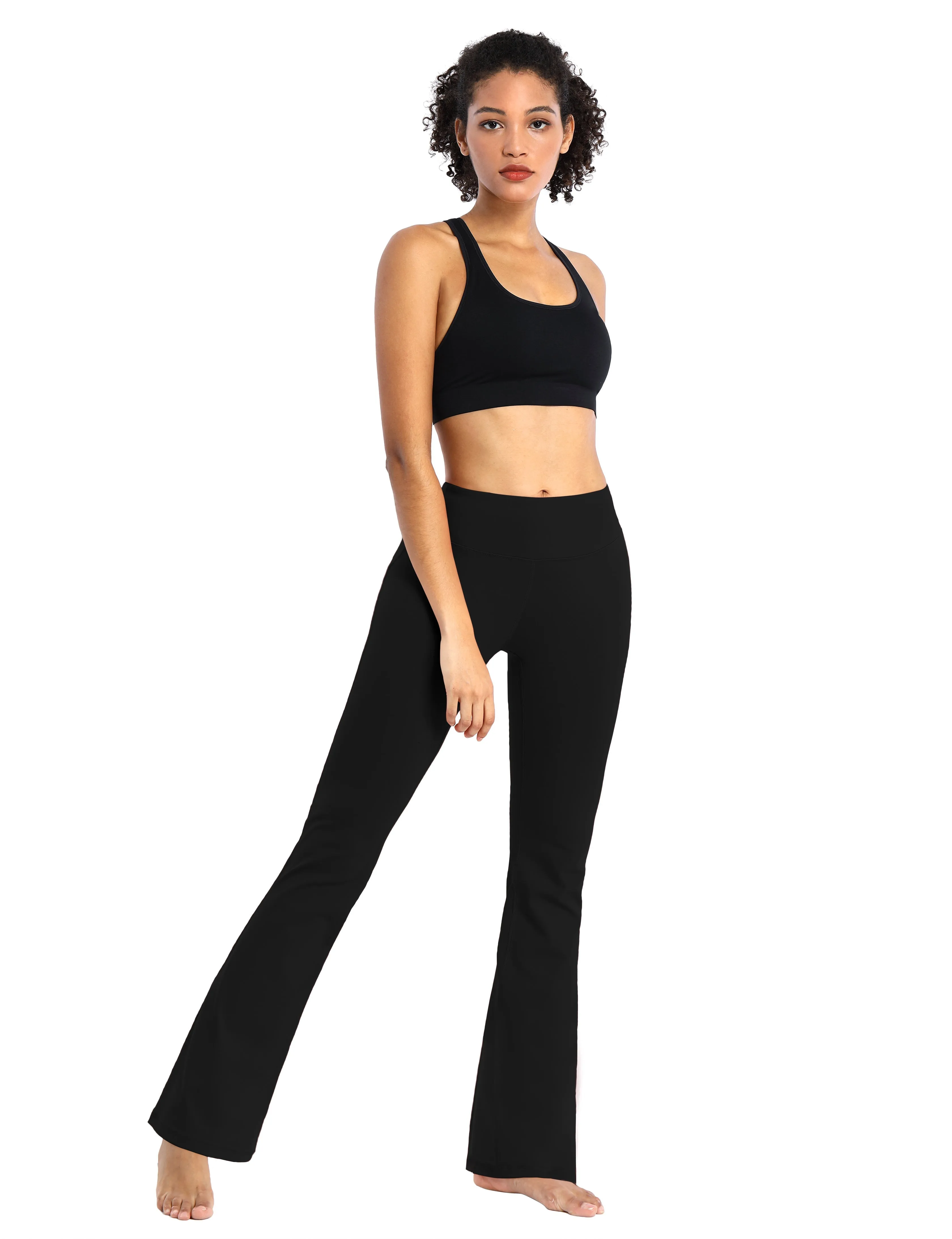 29" 31" 33" 35" Cotton Nylon Bootcut Leggings Black ins_Tall Size