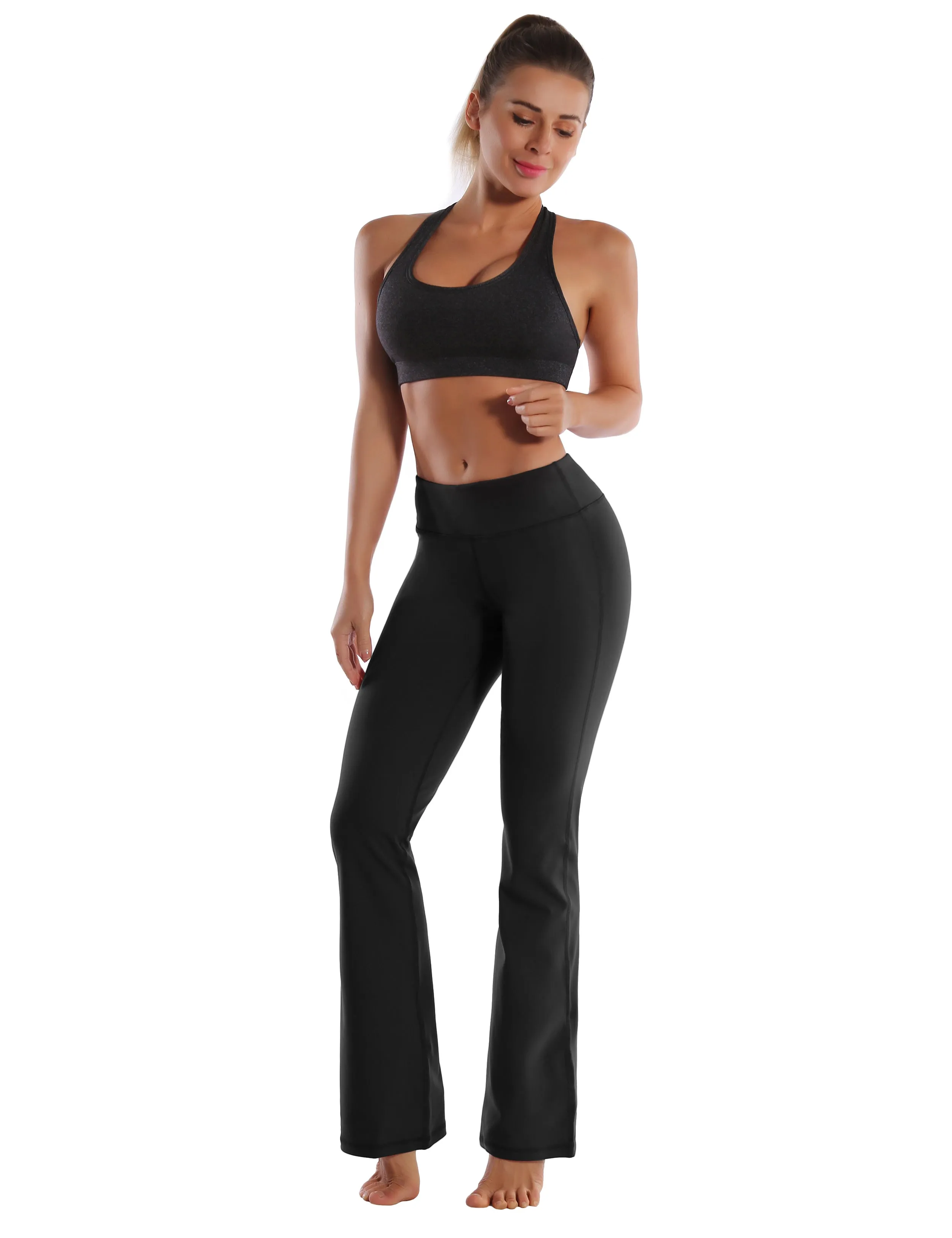 29" 31" 33" 35" Cotton Nylon Bootcut Leggings Black ins_Tall Size