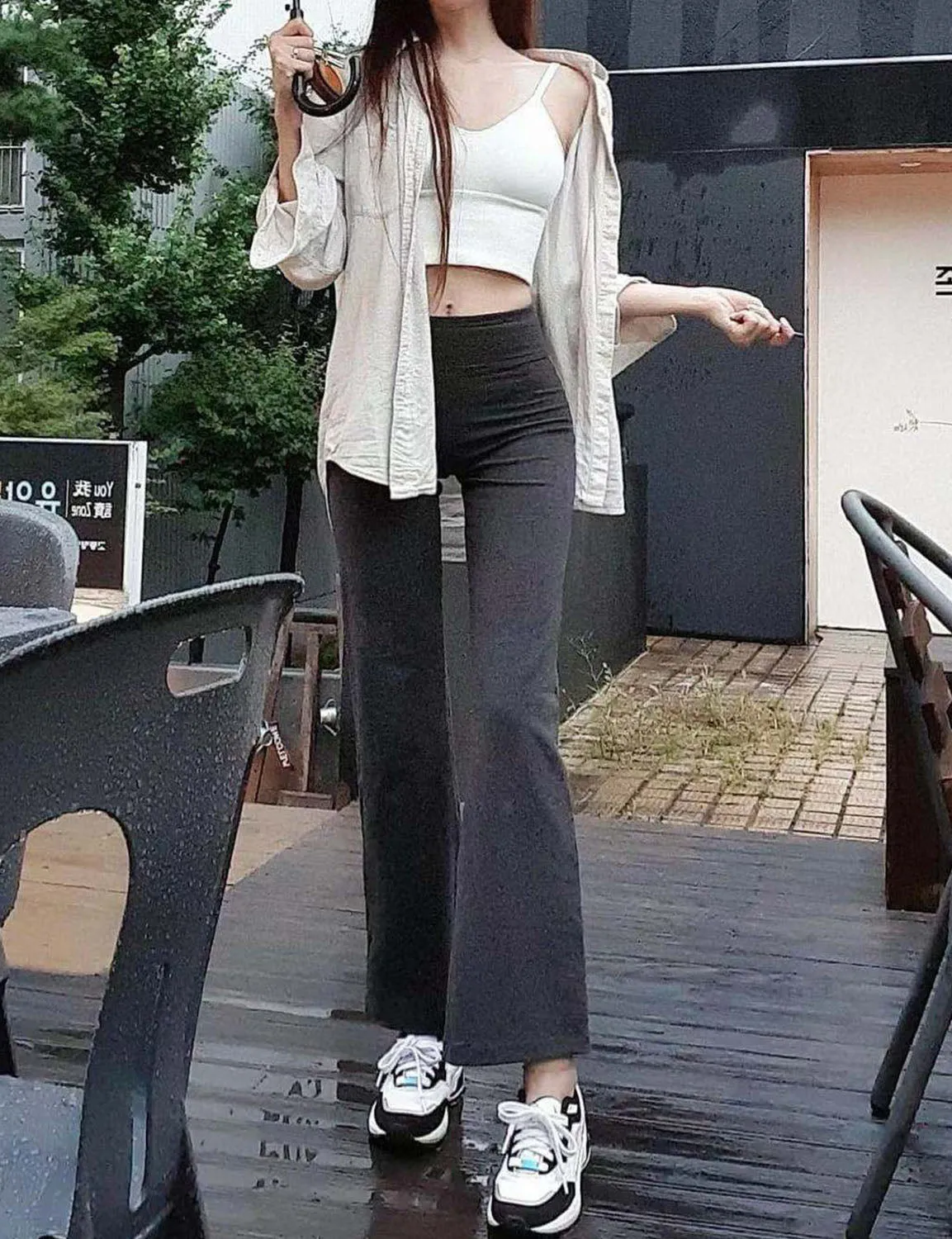 29" 31" 33" 35" Cotton Nylon Bootcut Leggings Black ins_yogastudio