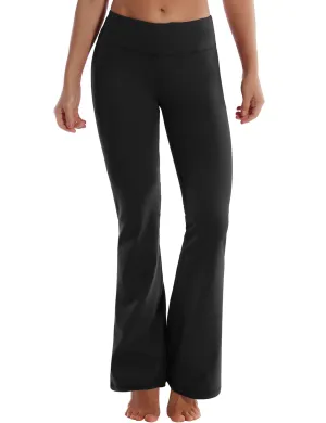 29" 31" 33" 35" Cotton Nylon Bootcut Leggings Black_Tall Size