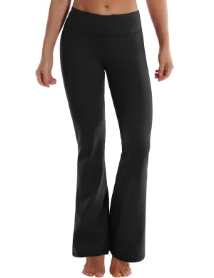 29" 31" 33" 35" Cotton Nylon Bootcut Leggings Black_yogastudio