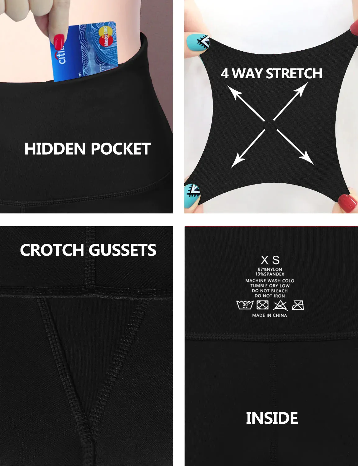 29" 31" 33" 35" Cotton Nylon Bootcut Leggings Black_yogastudio