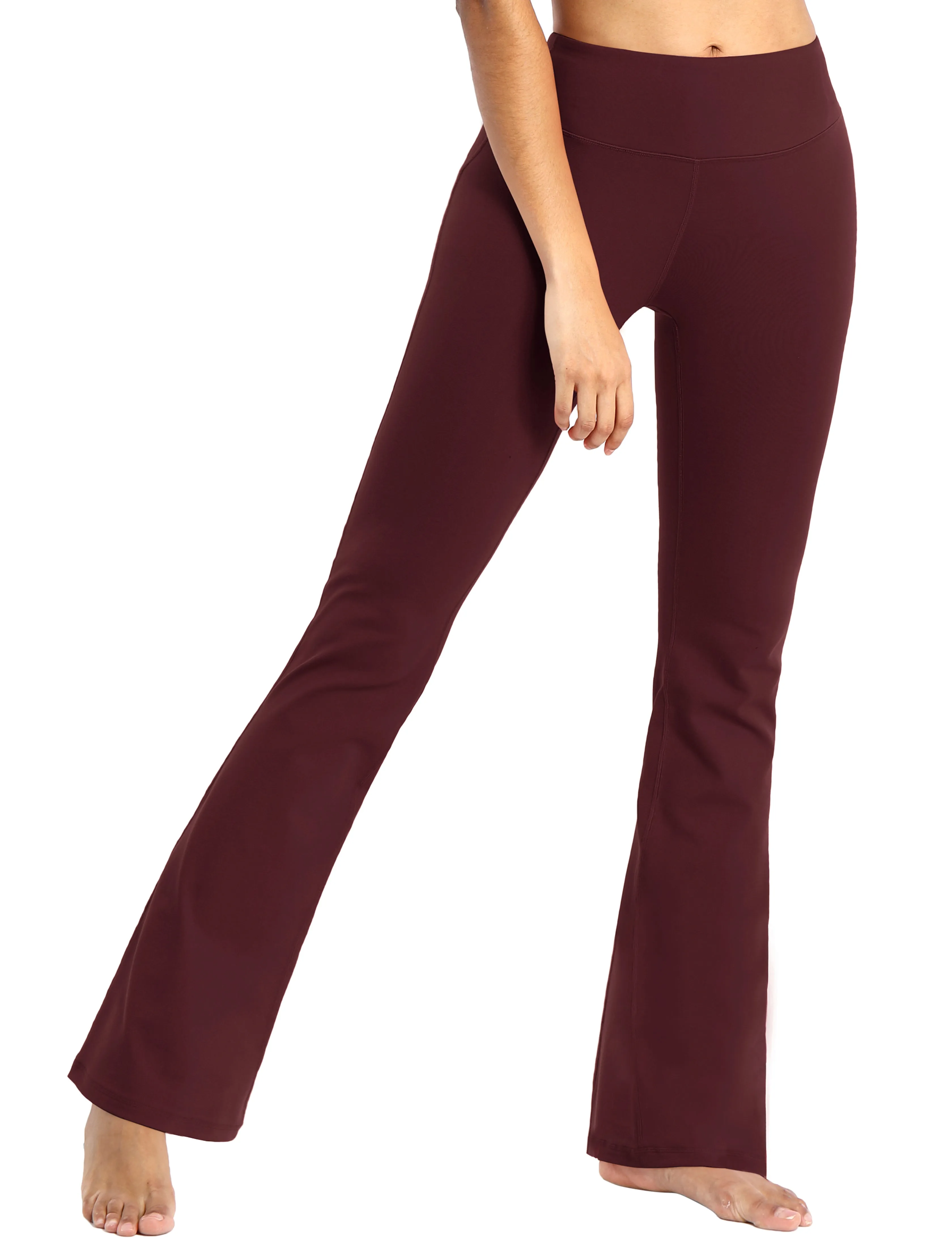 29" 31" 33" 35" Cotton Nylon Bootcut Leggings cherryred_Gym