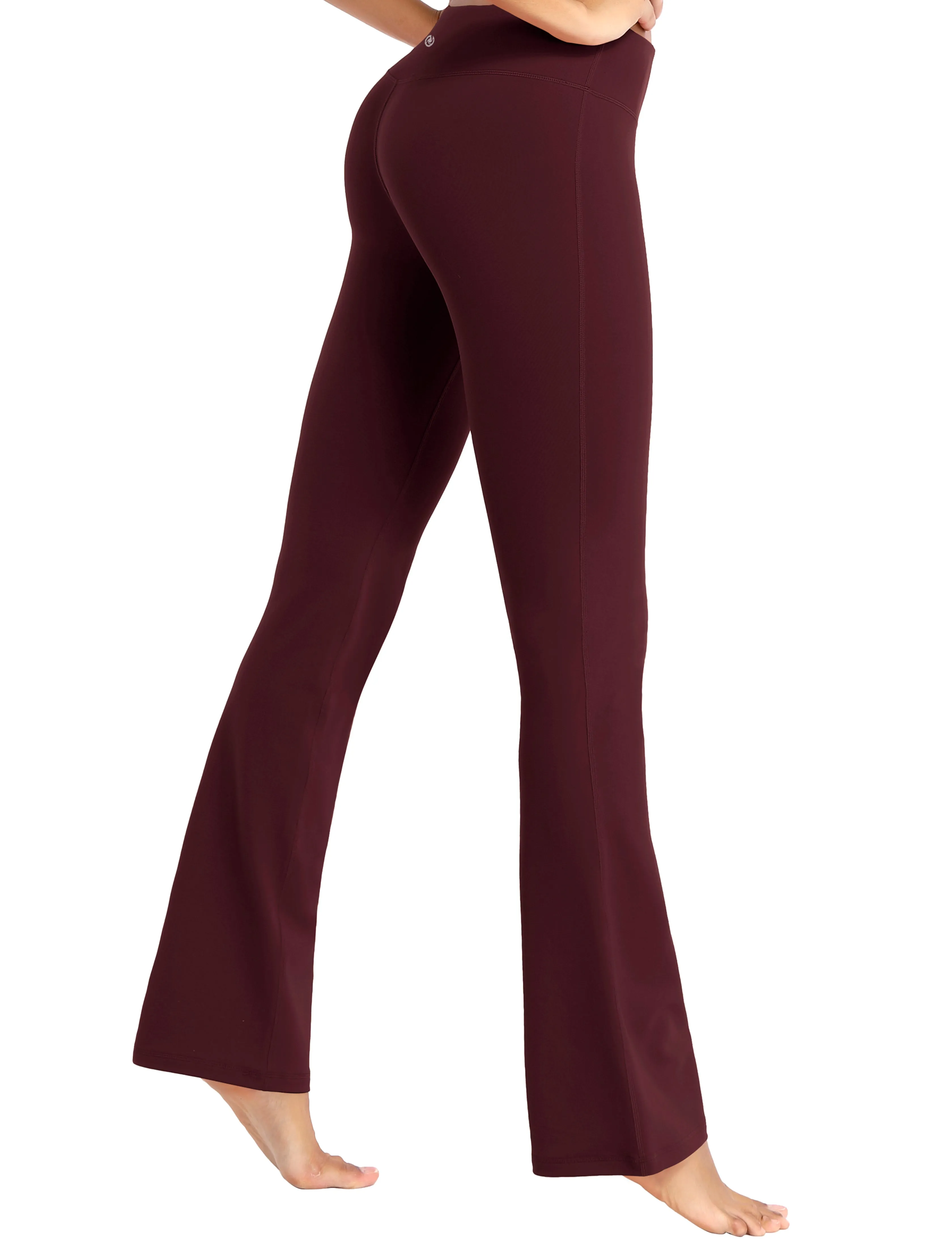 29" 31" 33" 35" Cotton Nylon Bootcut Leggings cherryred_Gym