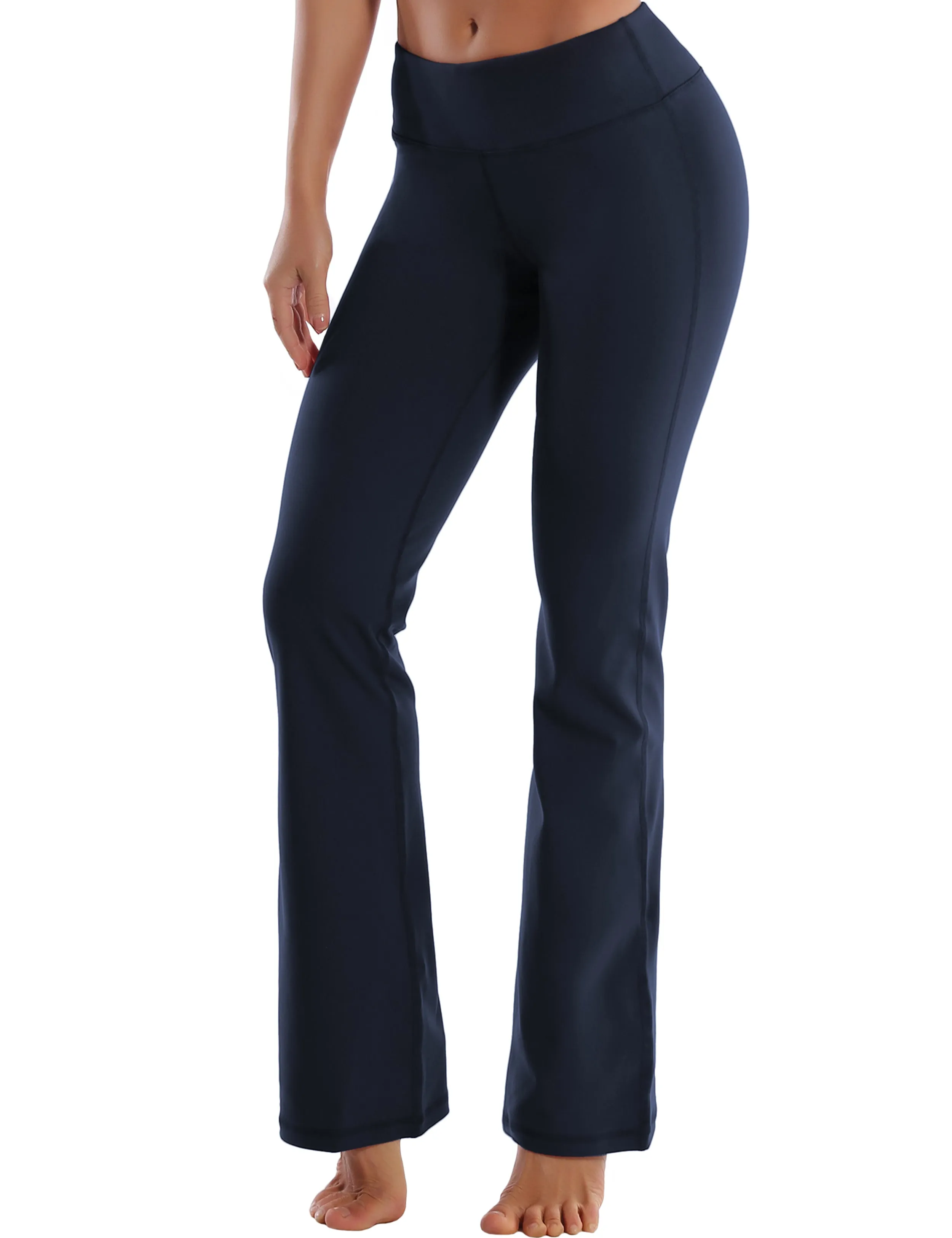 29" 31" 33" 35" Cotton Nylon Bootcut Leggings darknavy_Golf