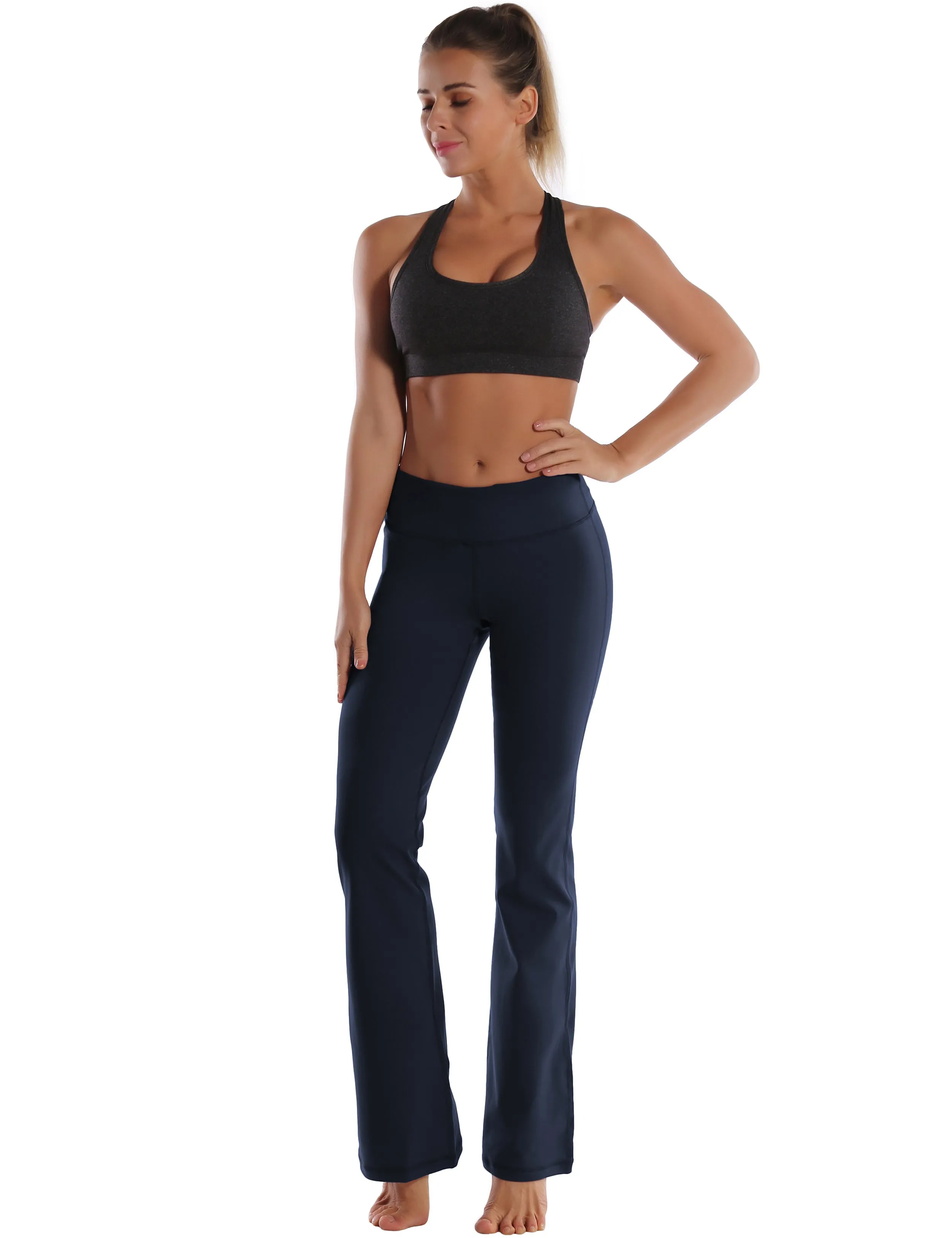 29" 31" 33" 35" Cotton Nylon Bootcut Leggings darknavy_Golf