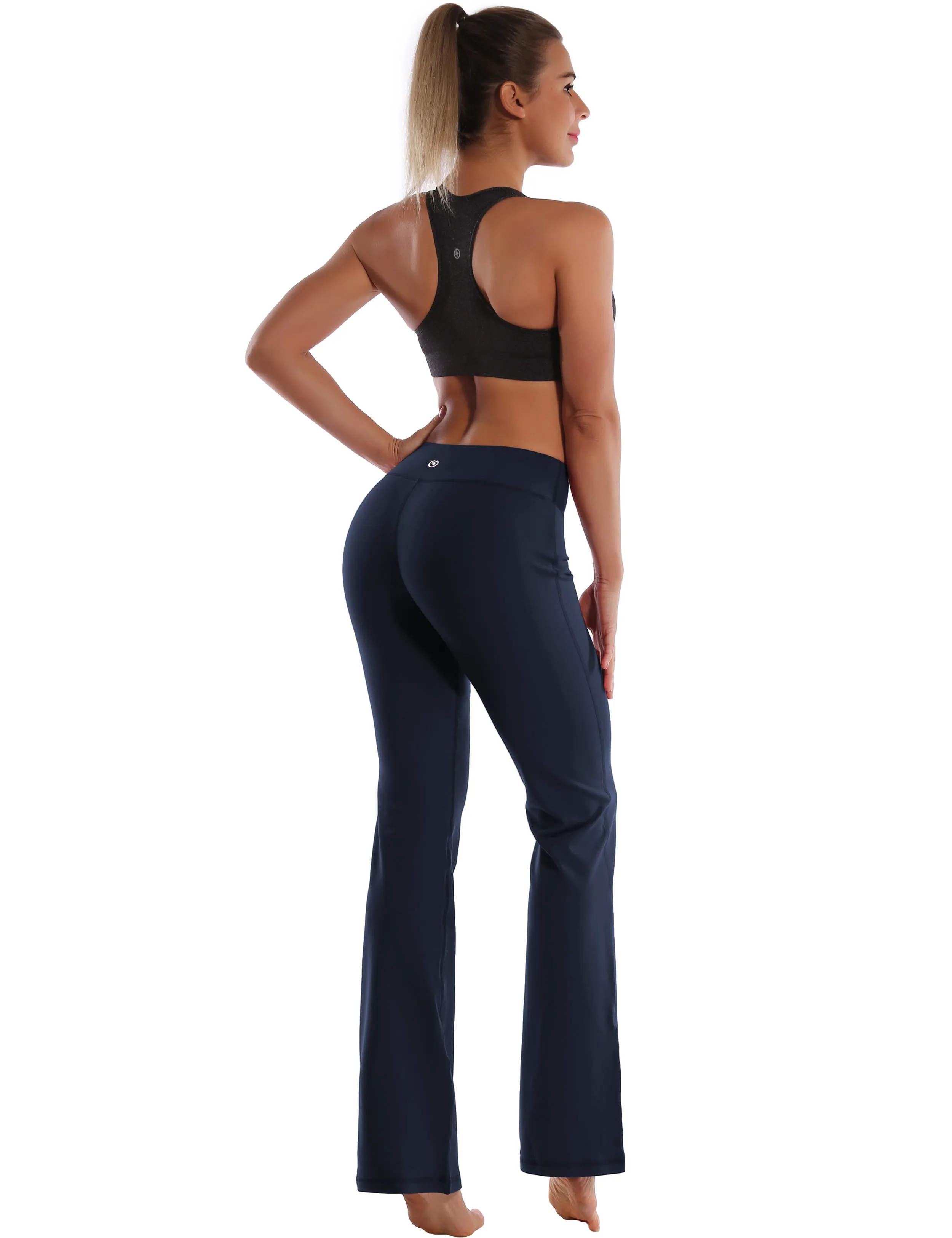 29" 31" 33" 35" Cotton Nylon Bootcut Leggings darknavy_Golf