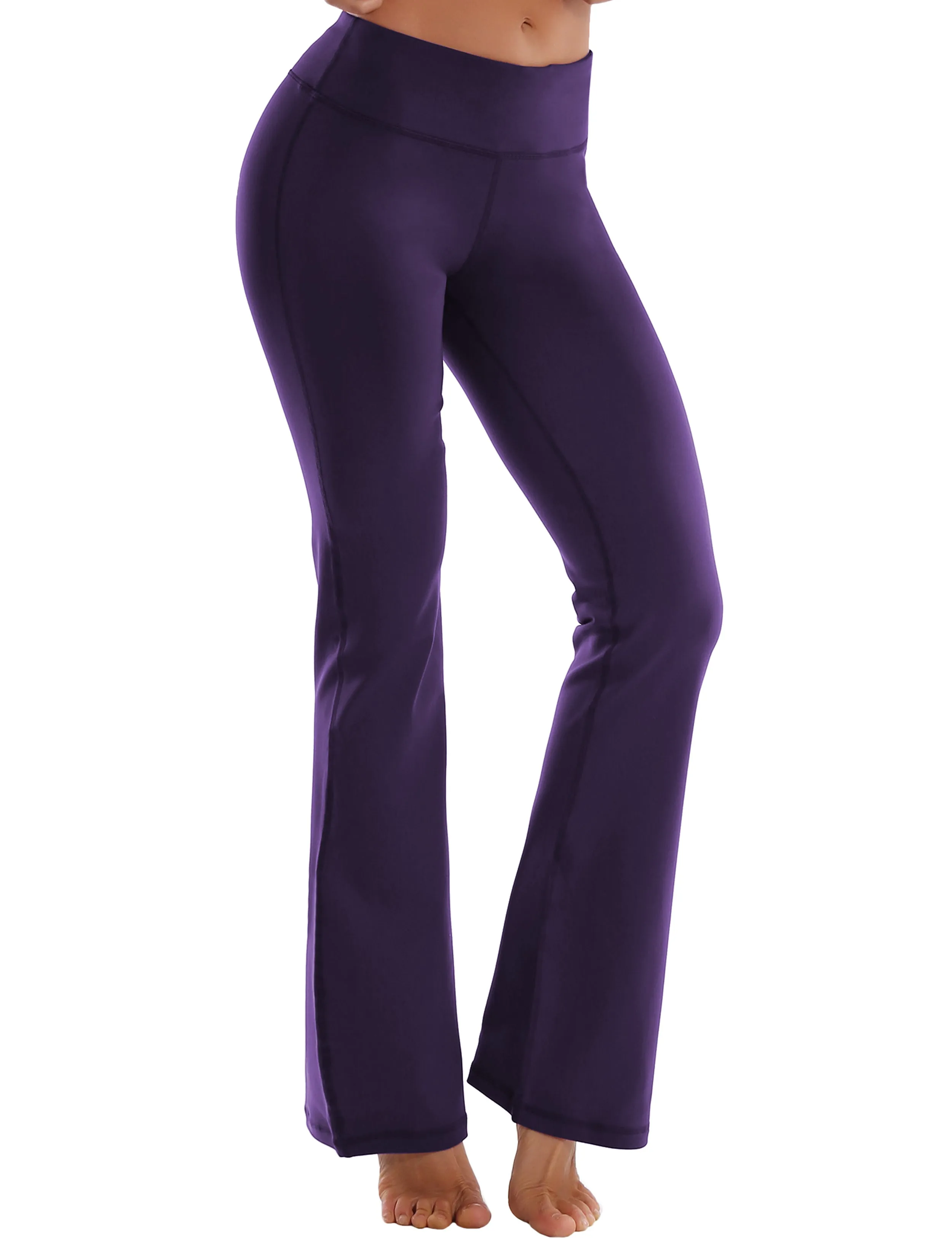 29" 31" 33" 35" Cotton Nylon Bootcut Leggings darkpurple_Tall Size