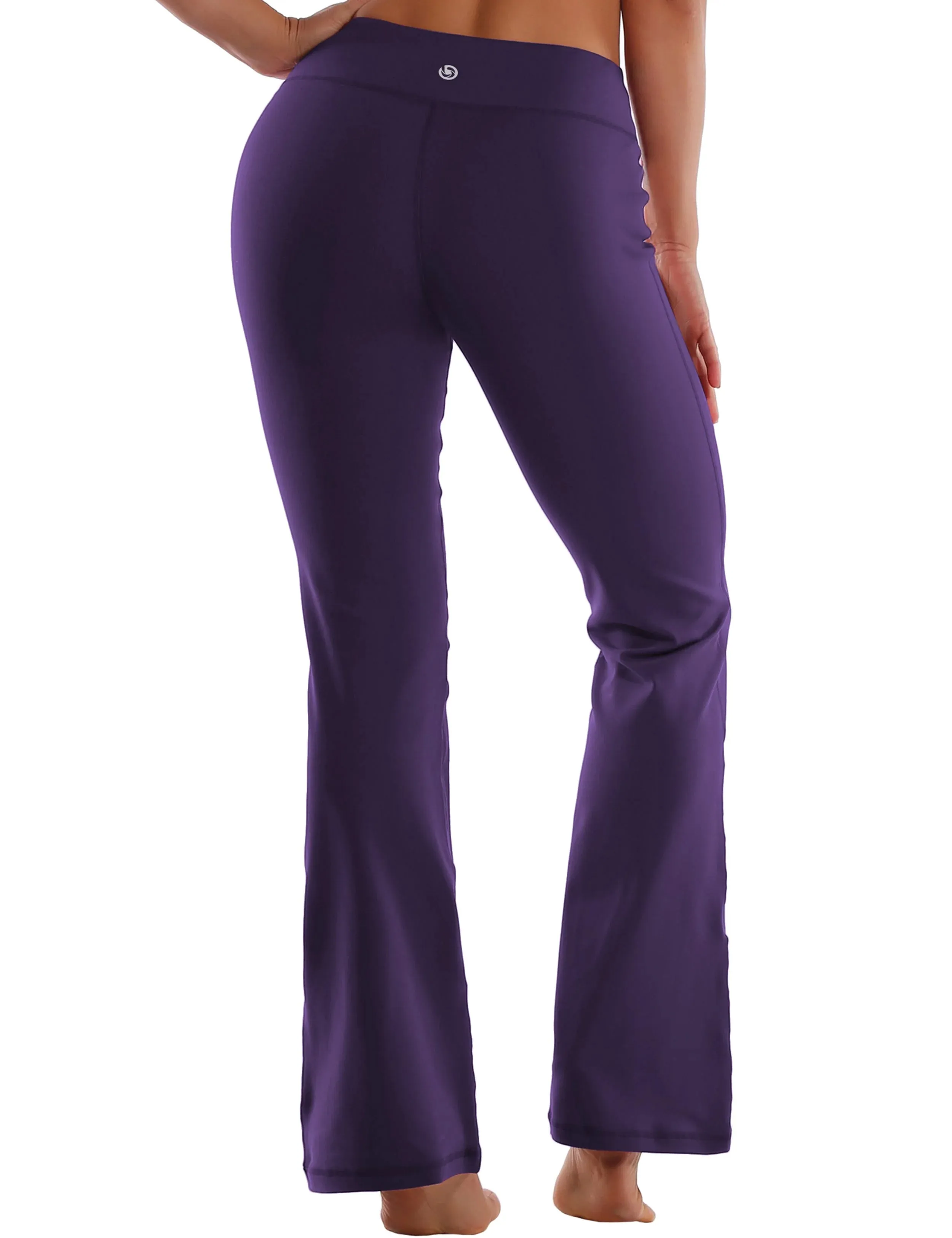 29" 31" 33" 35" Cotton Nylon Bootcut Leggings darkpurple_yogastudio
