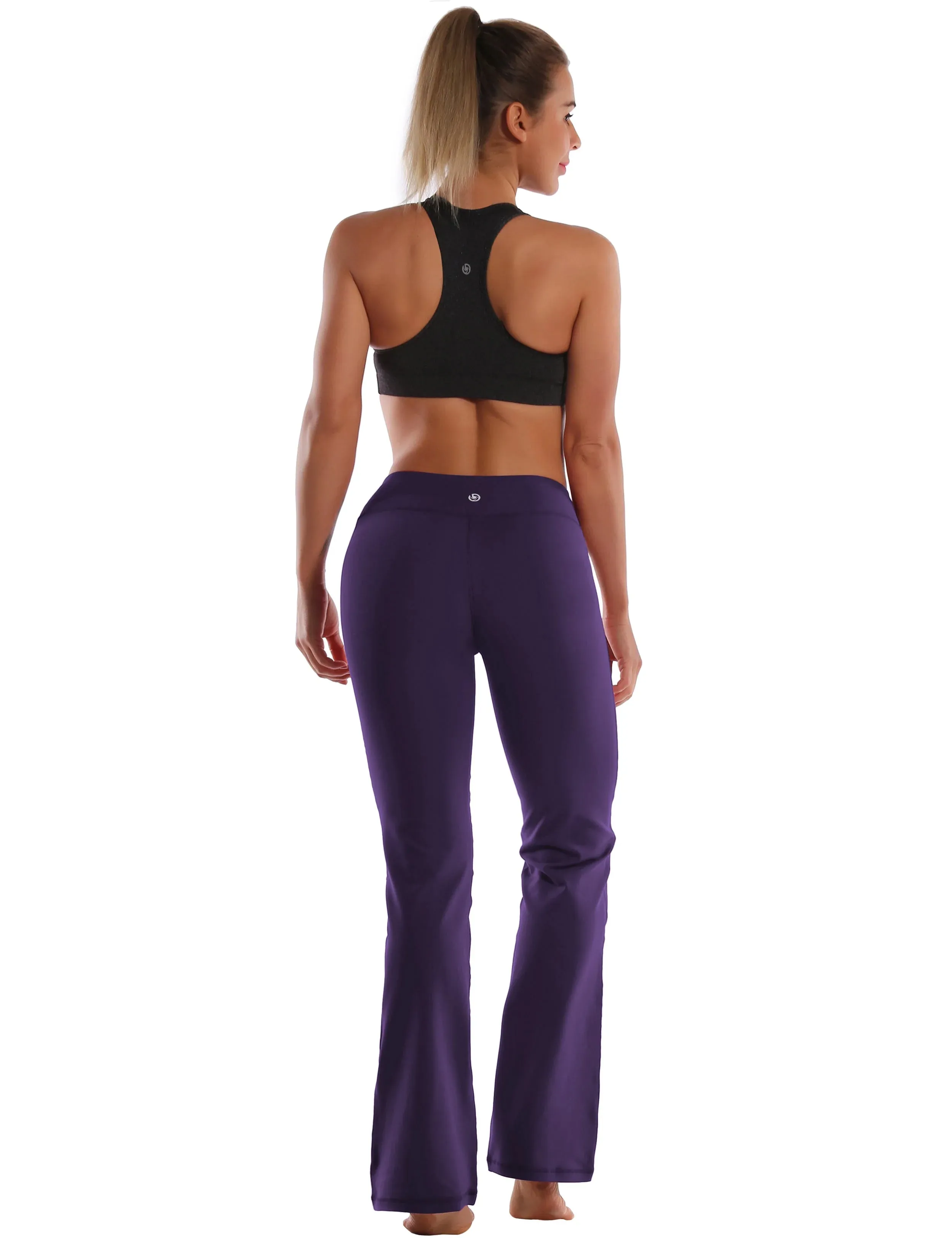 29" 31" 33" 35" Cotton Nylon Bootcut Leggings darkpurple_yogastudio
