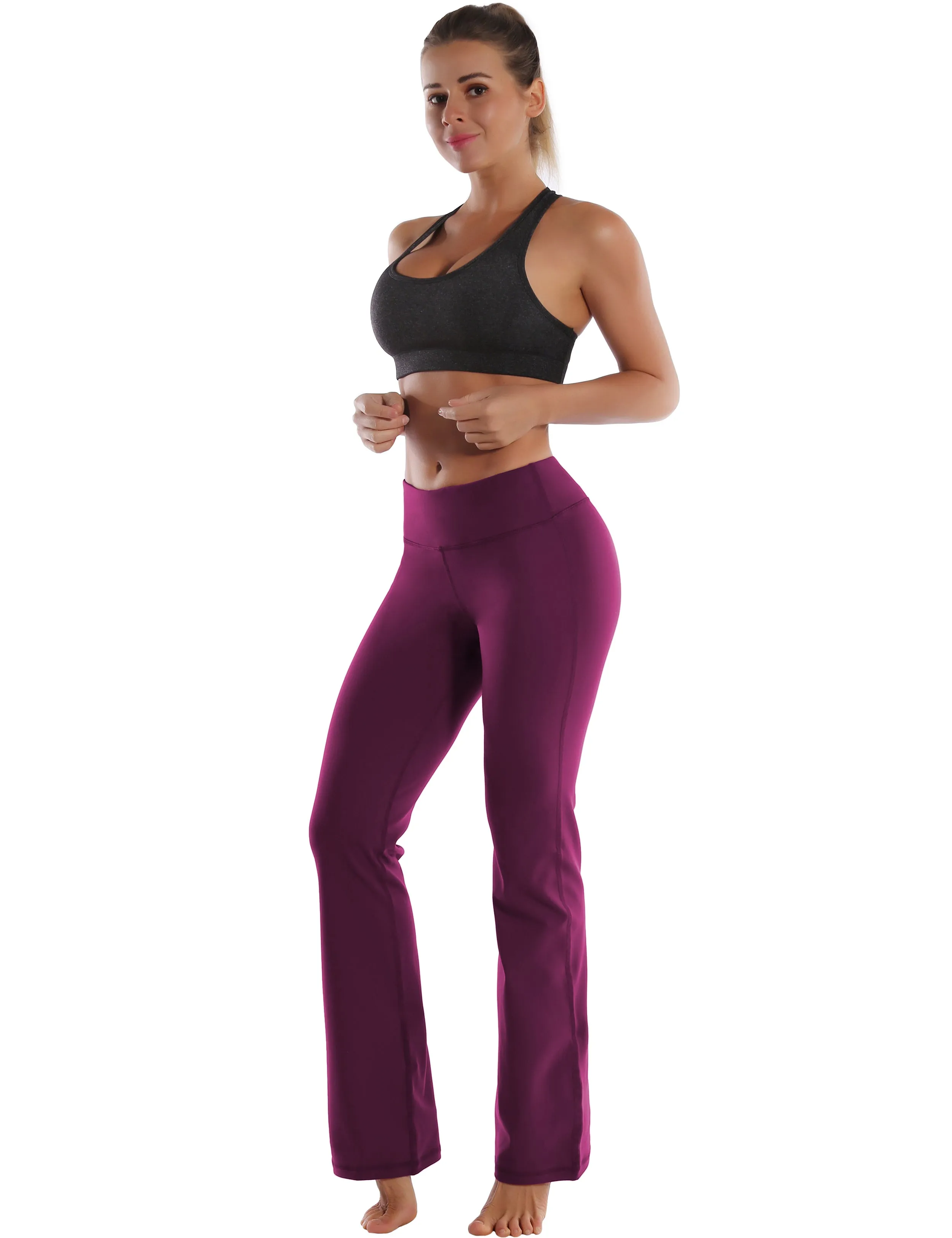 29" 31" 33" 35" Cotton Nylon Bootcut Leggings grapevine_Plus Size