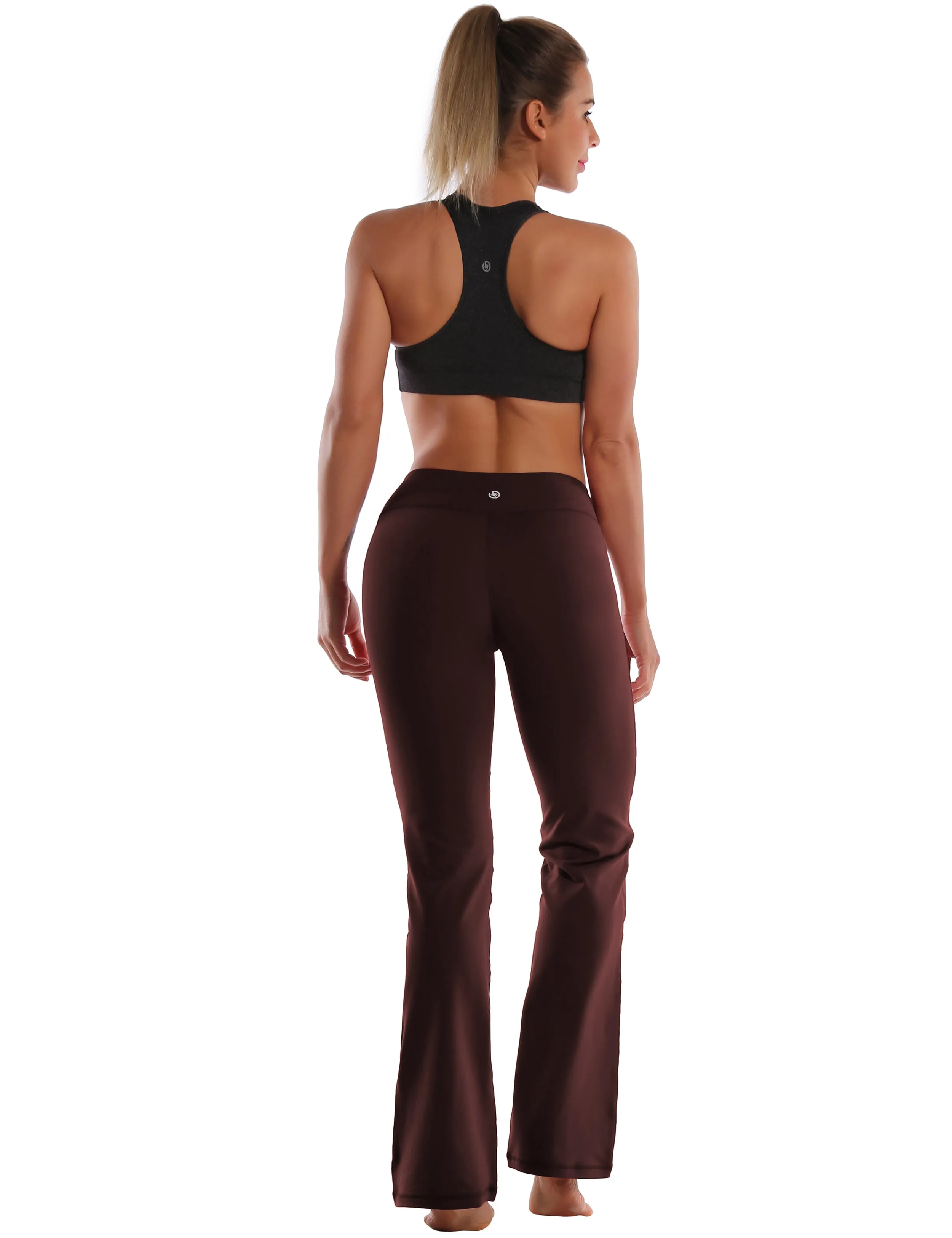29" 31" 33" 35" Cotton Nylon Bootcut Leggings mahoganymaroon_Plus Size