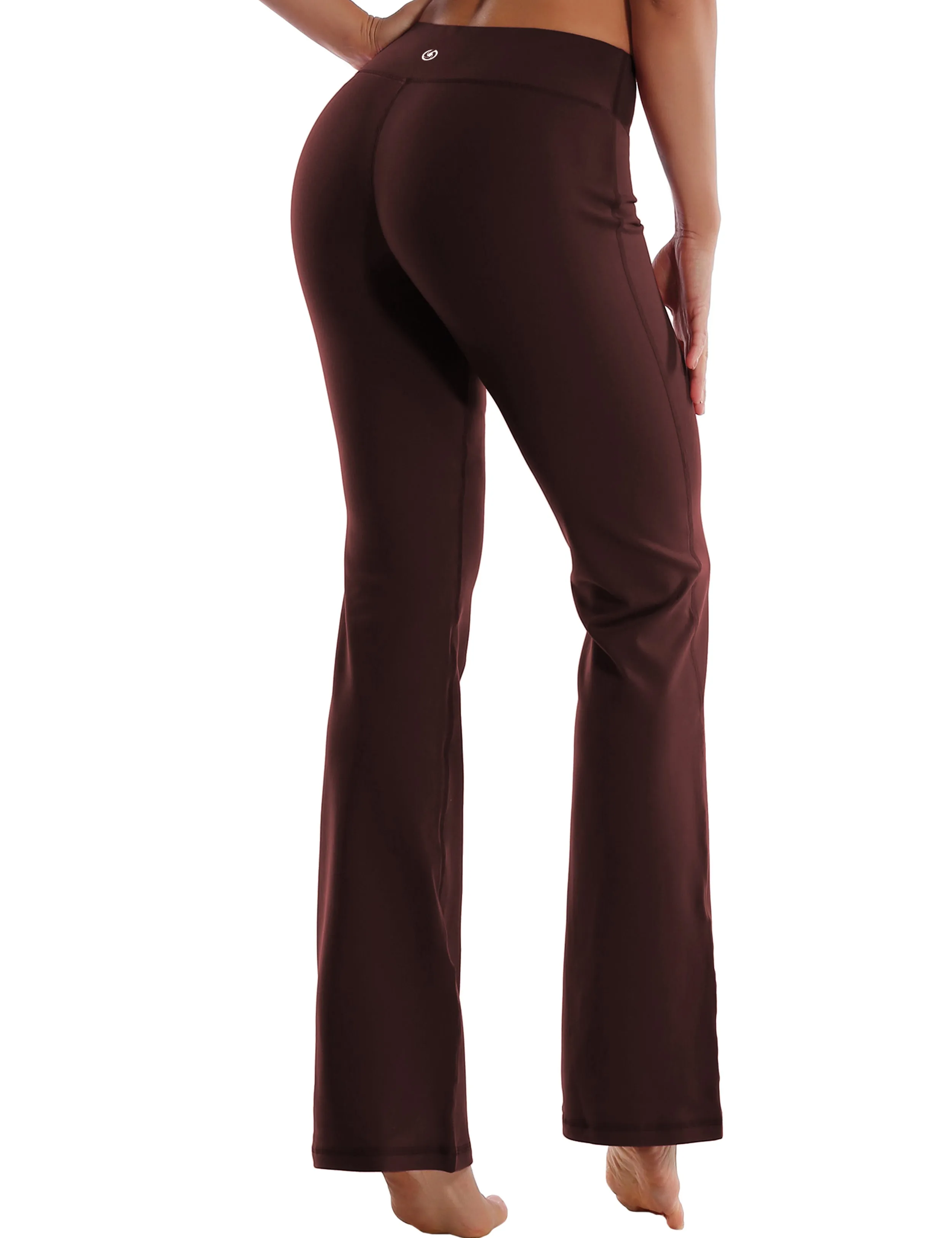 29" 31" 33" 35" Cotton Nylon Bootcut Leggings mahoganymaroon_Plus Size