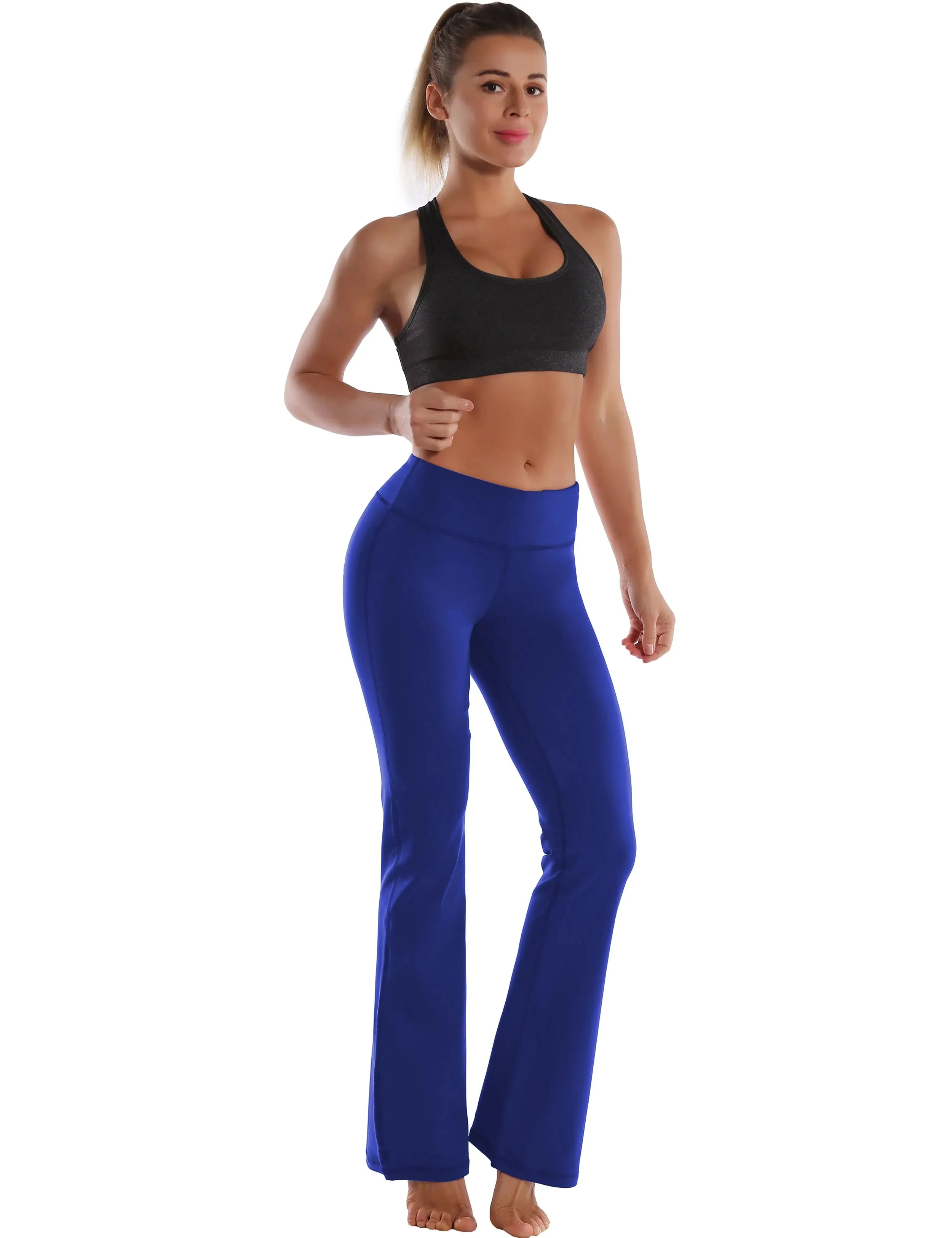 29" 31" 33" 35" Cotton Nylon Bootcut Leggings navy_yogastudio
