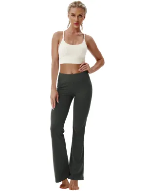 29" 31" 33" 35" Cotton Nylon Bootcut Leggings olivegray_Jogging