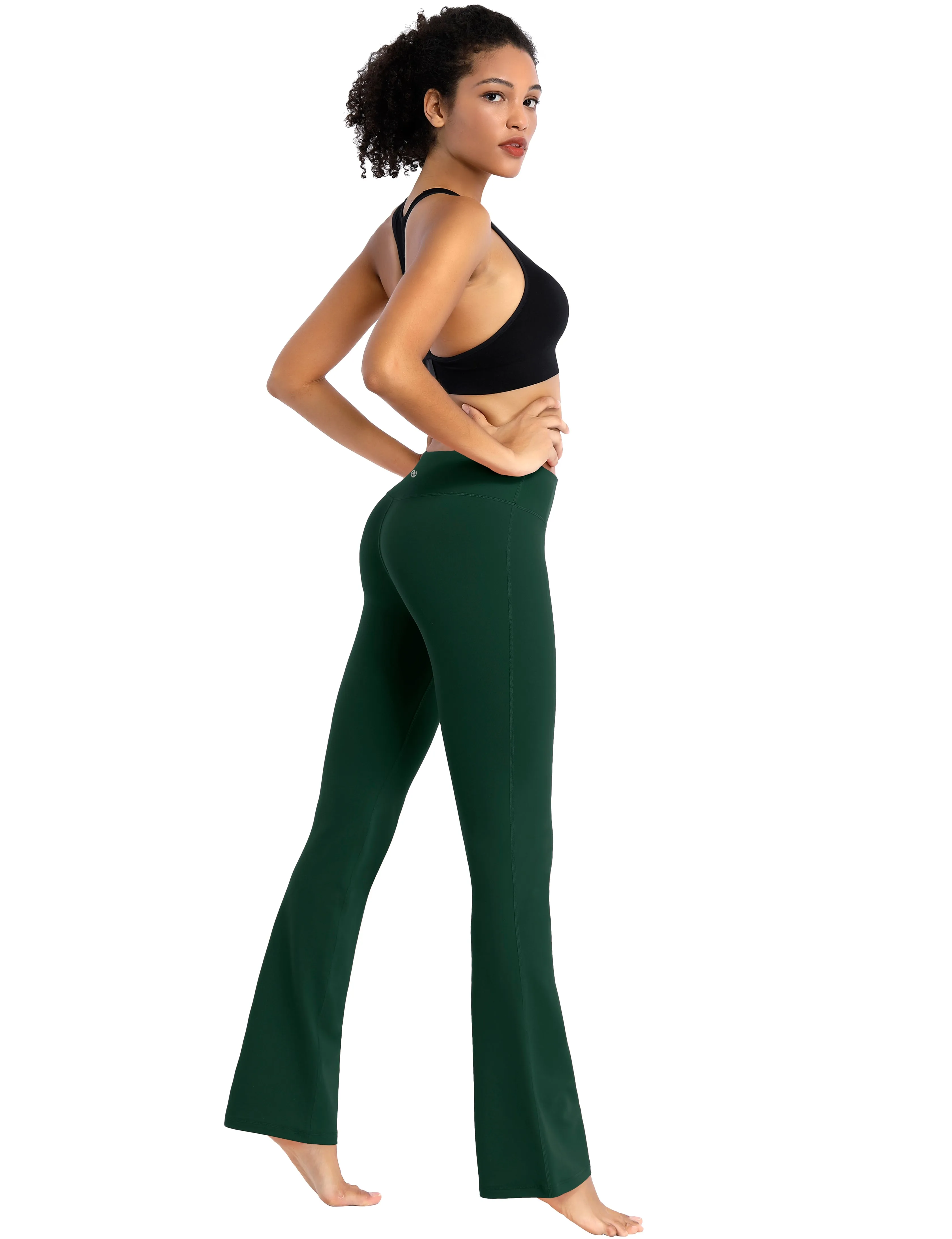 29" 31" 33" 35" Cotton Nylon Bootcut Leggings olivegreen_Plus Size