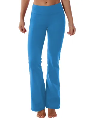 29" 31" 33" 35" Cotton Nylon Bootcut Leggings peacockblue_Plus Size