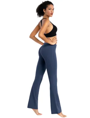 29" 31" 33" 35" Cotton Nylon Bootcut Leggings purplishblue_Tall Size
