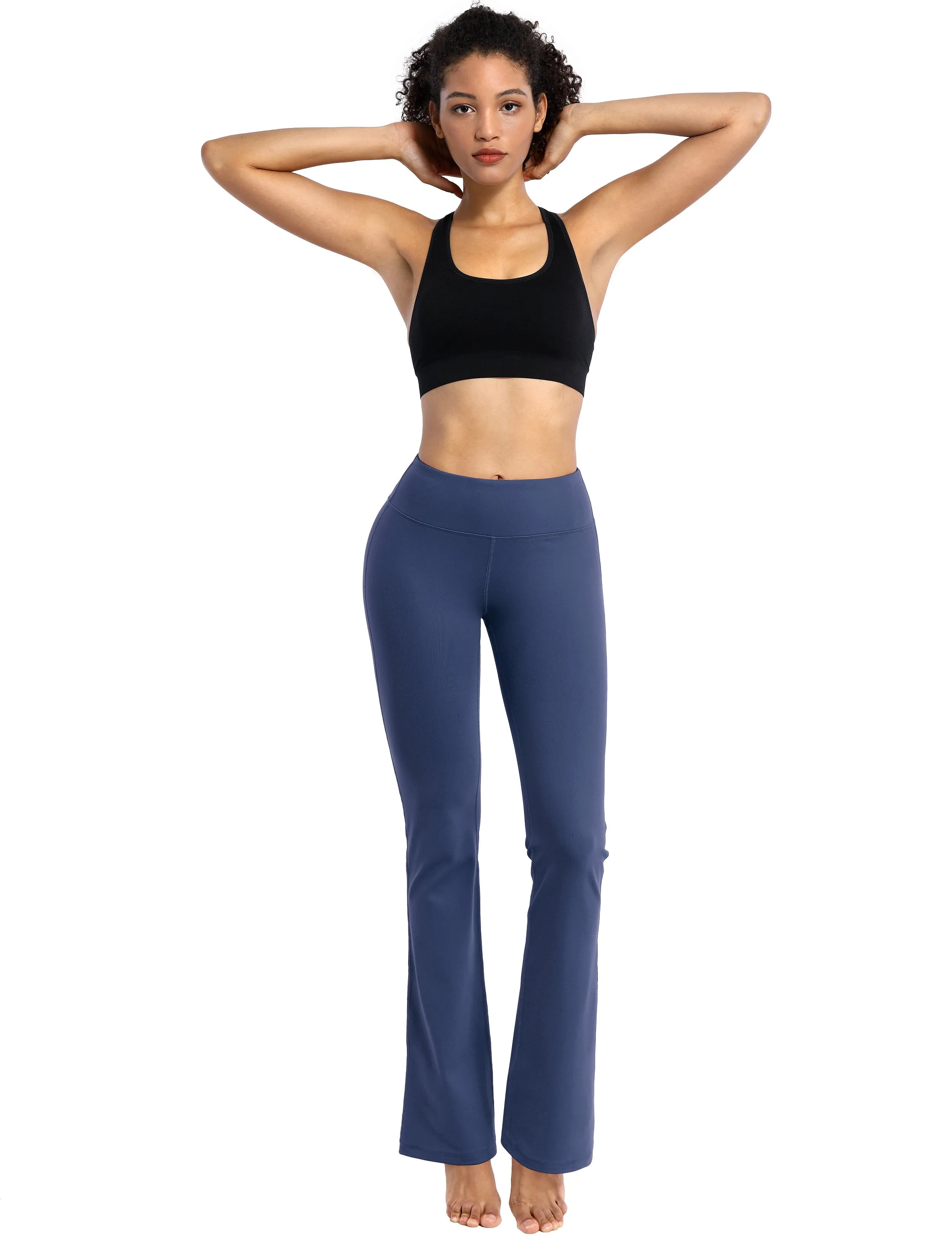 29" 31" 33" 35" Cotton Nylon Bootcut Leggings purplishblue_Tall Size