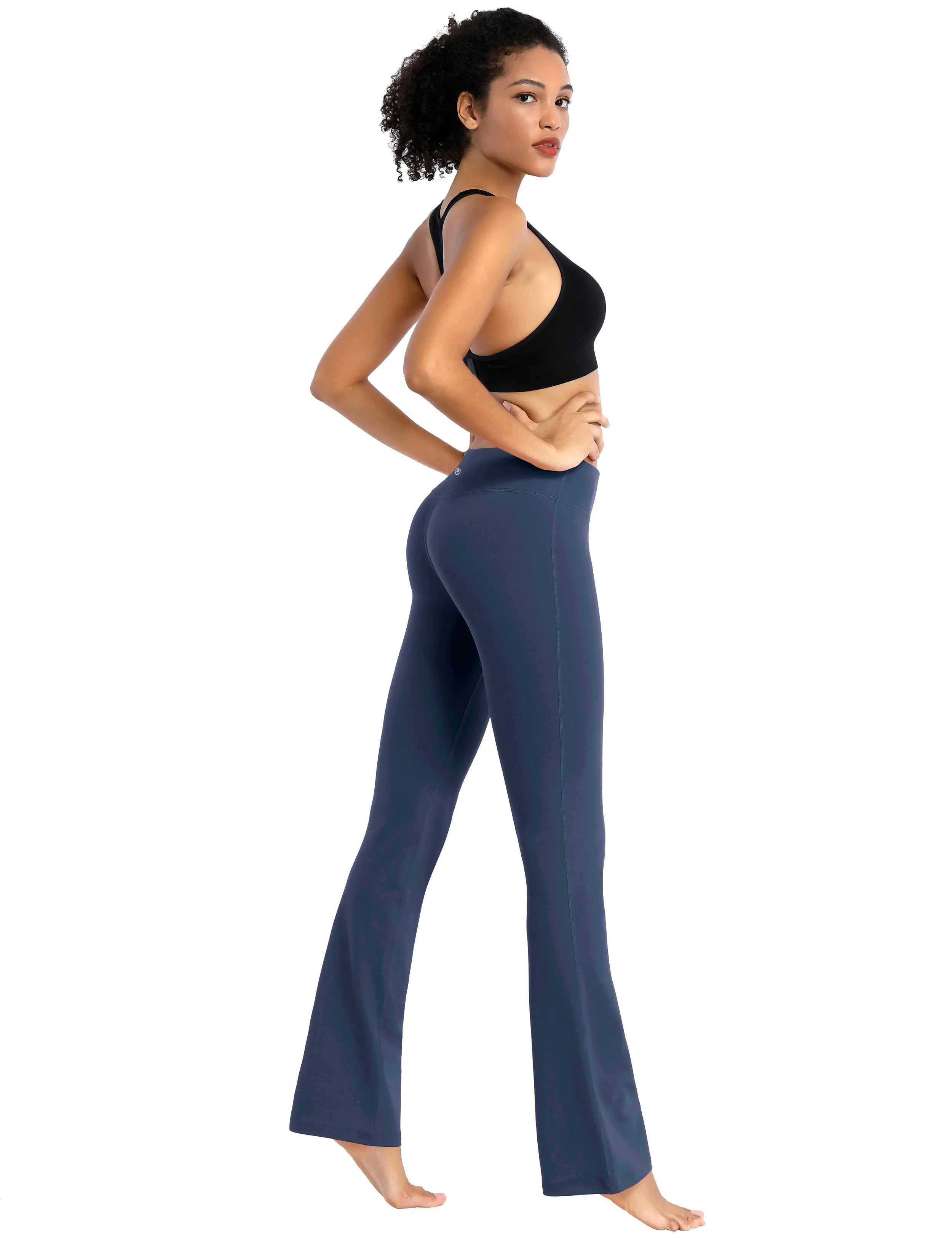 29" 31" 33" 35" Cotton Nylon Bootcut Leggings purplishblue_Tall Size