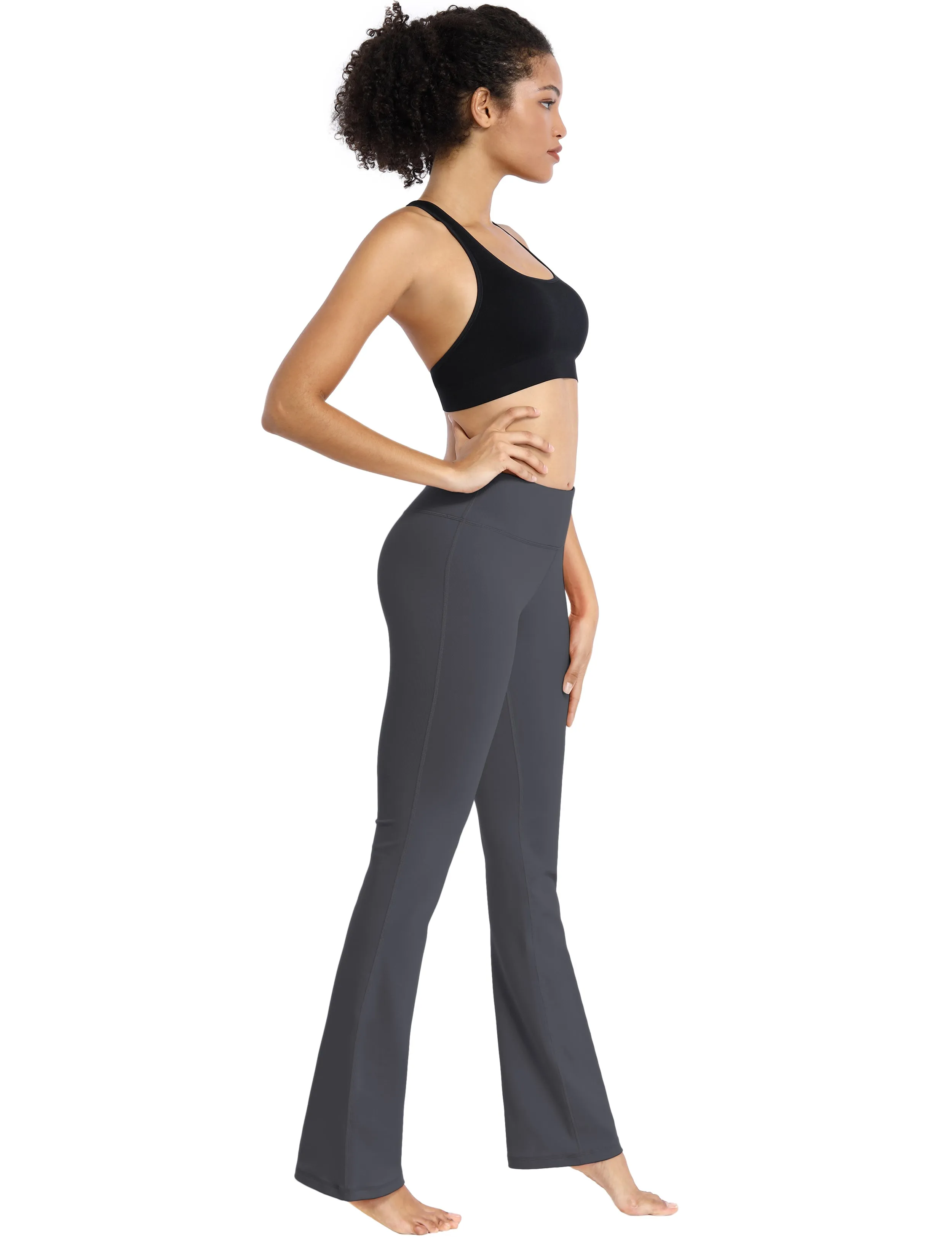 29" 31" 33" 35" Cotton Nylon Bootcut Leggings shadowcharcoal_Tall Size