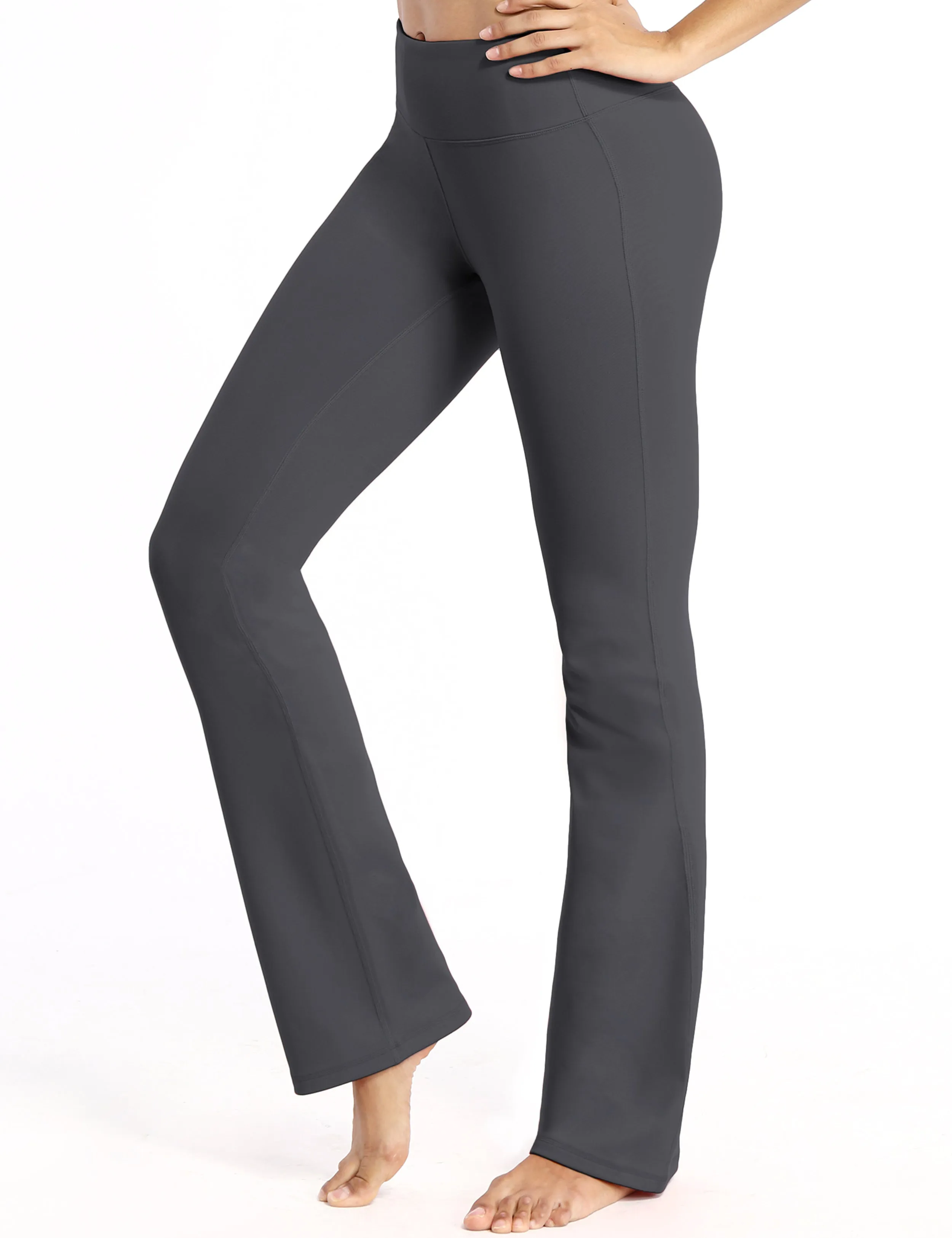 29" 31" 33" 35" Cotton Nylon Bootcut Leggings shadowcharcoal_Tall Size