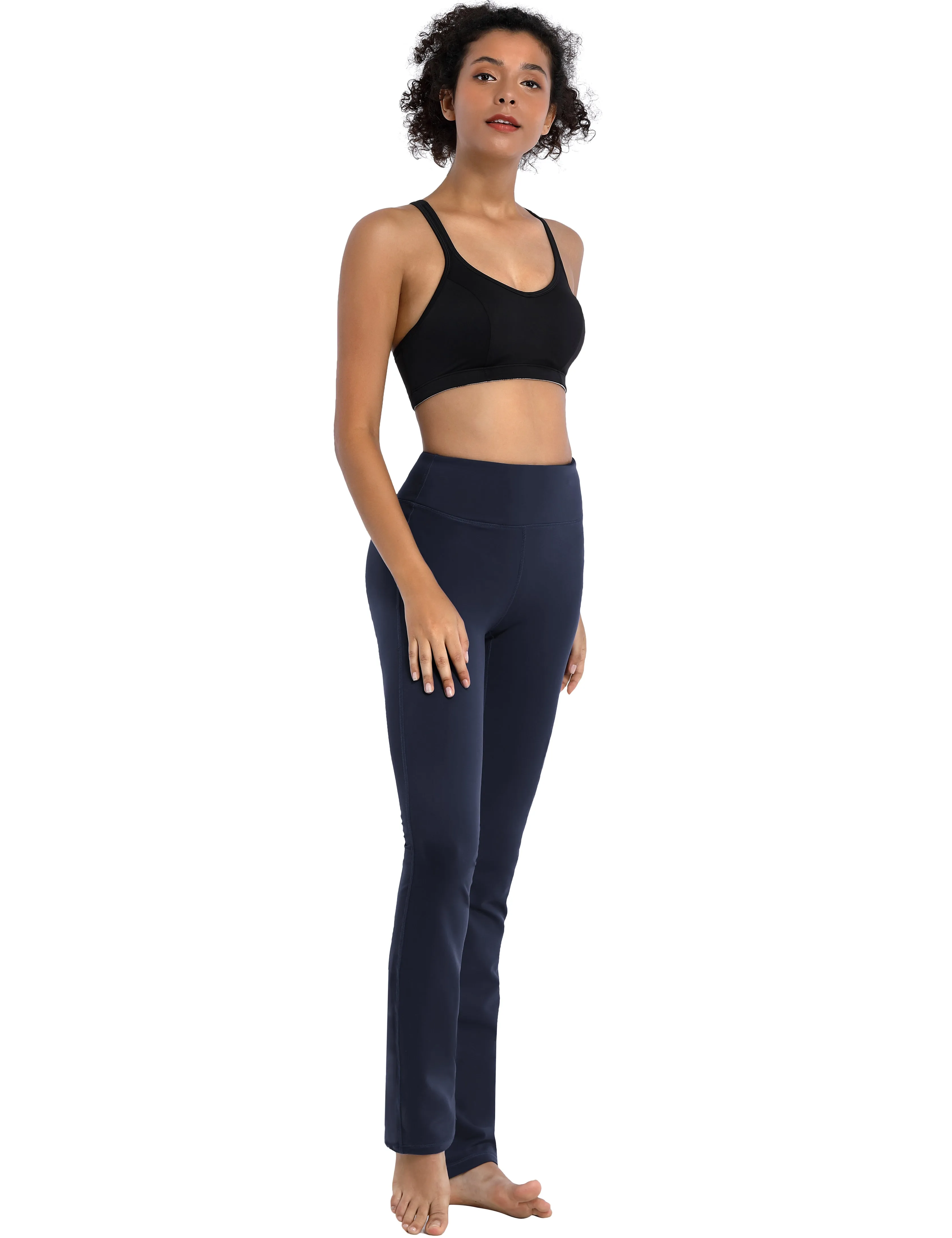 29" 31" 33" 35" Straight Leg Leggings darknavy_Pilates