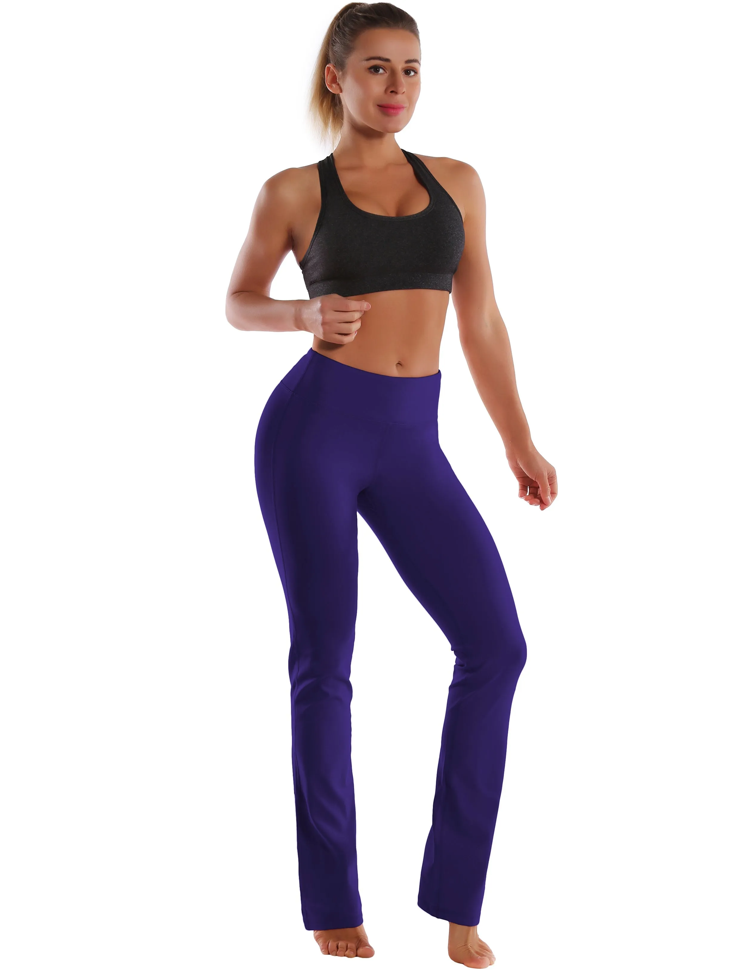 29" 31" 33" 35" Straight Leg Leggings darkpurple_Plus Size