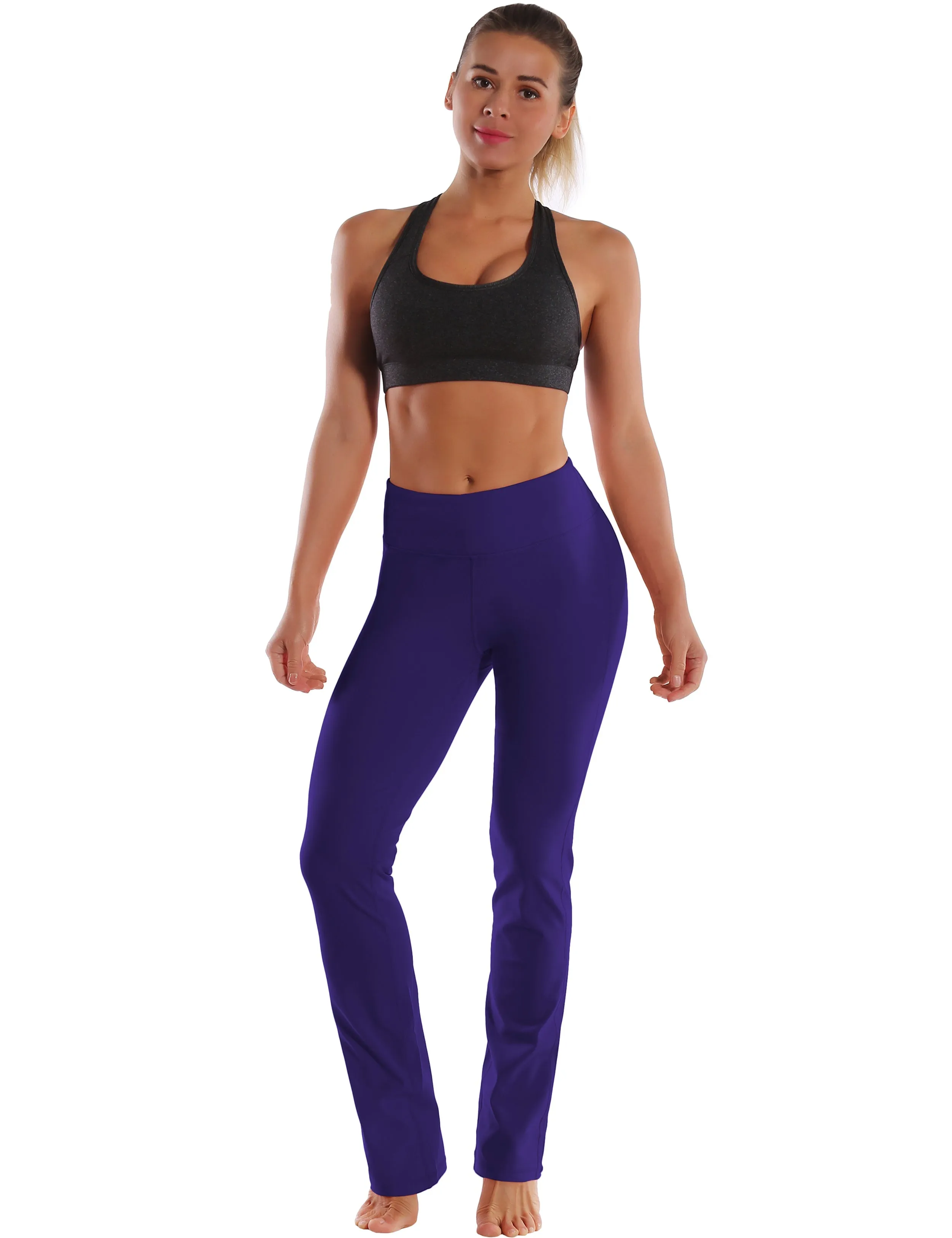 29" 31" 33" 35" Straight Leg Leggings darkpurple_Plus Size