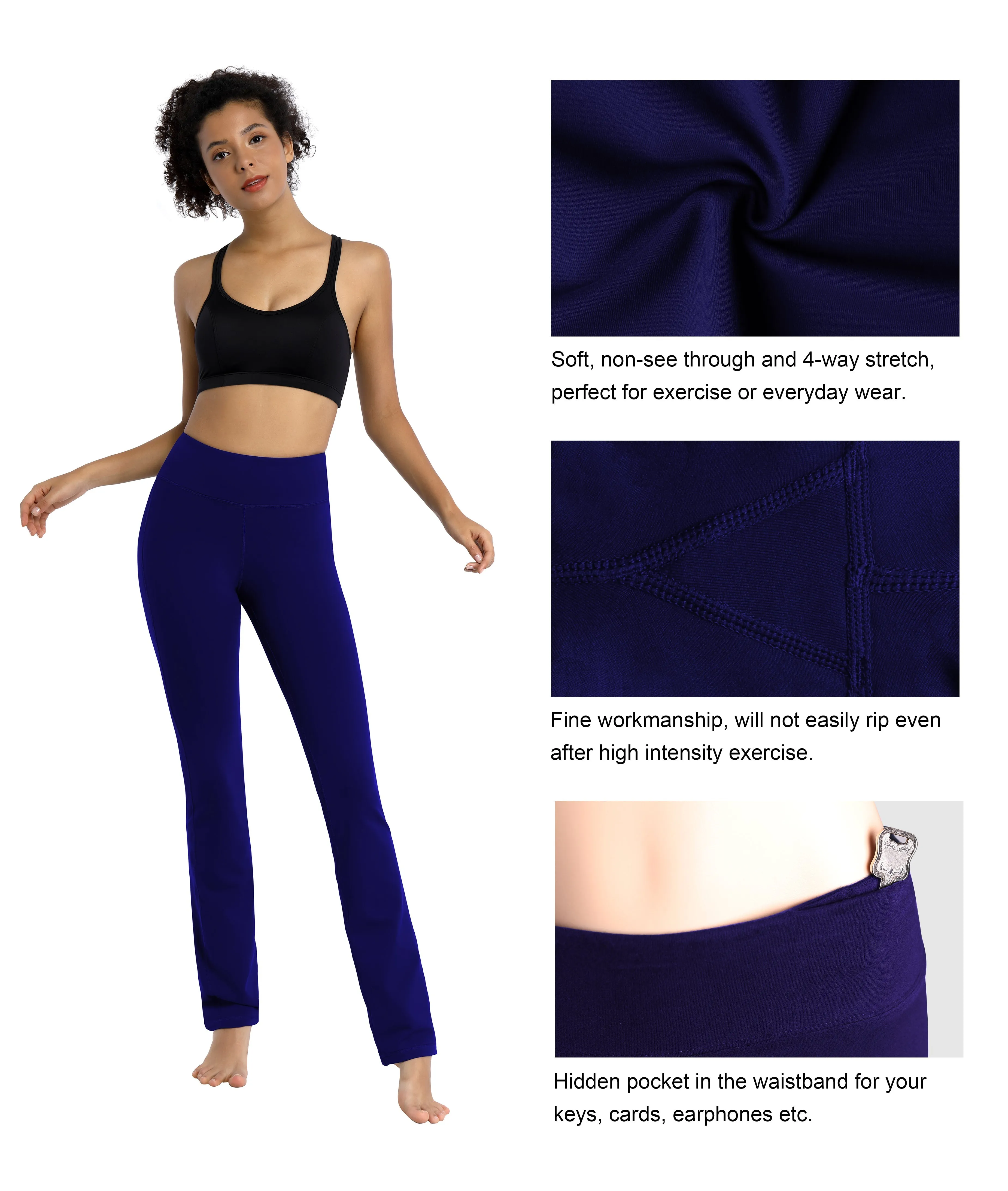 29" 31" 33" 35" Straight Leg Leggings darkpurple_Plus Size