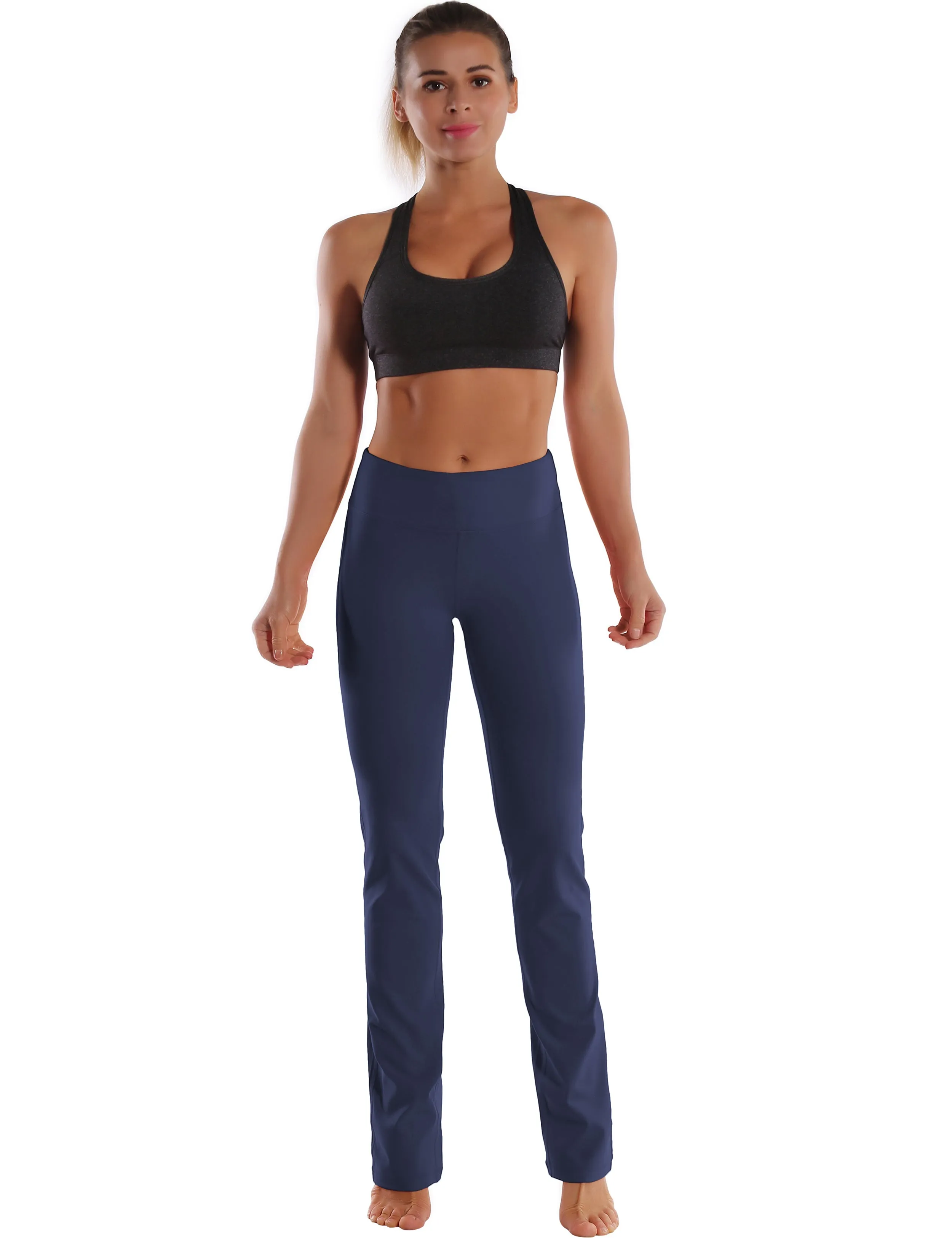 29" 31" 33" 35" Straight Leg Leggings graynavy_Plus Size