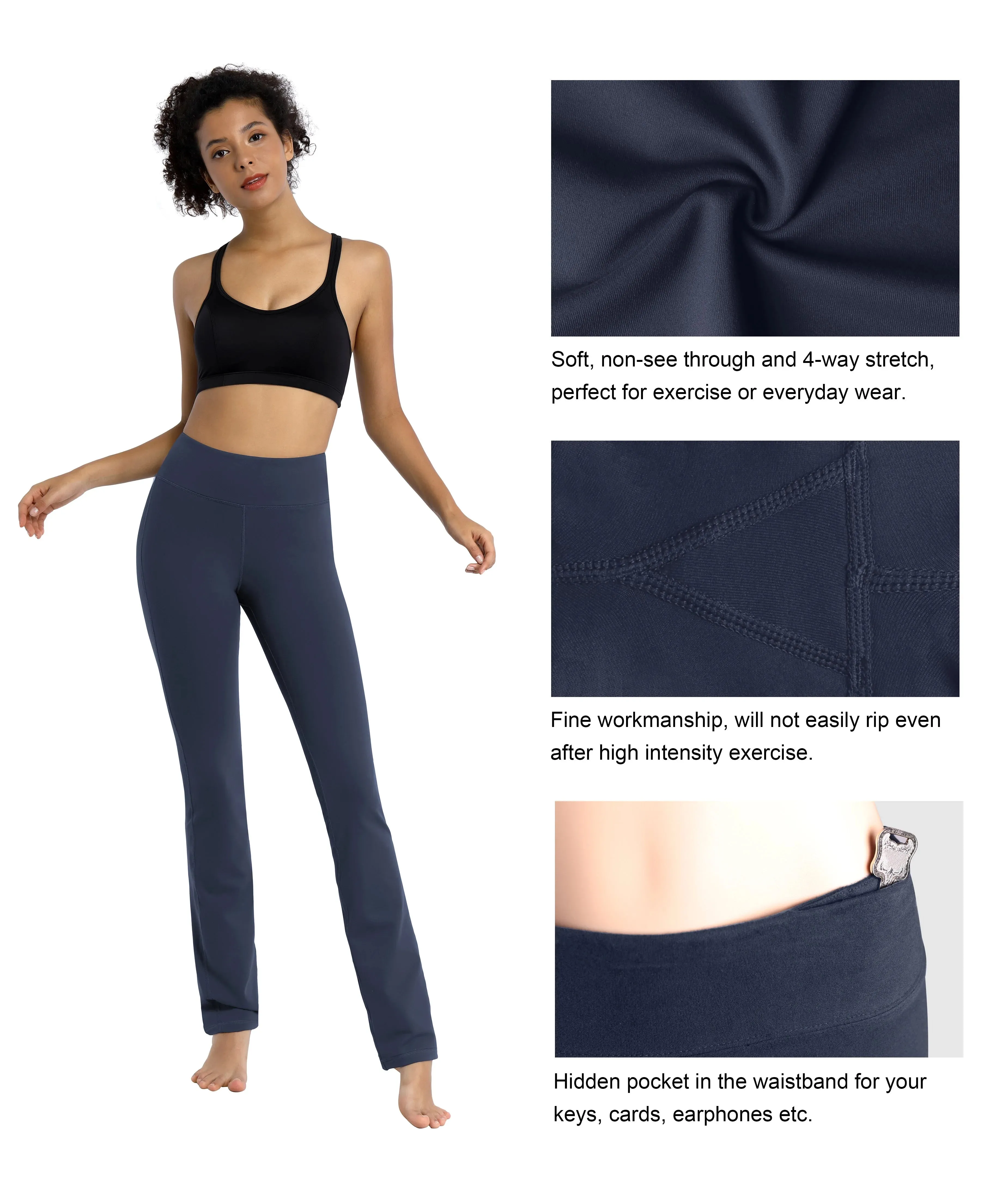 29" 31" 33" 35" Straight Leg Leggings graynavy_yogastudio