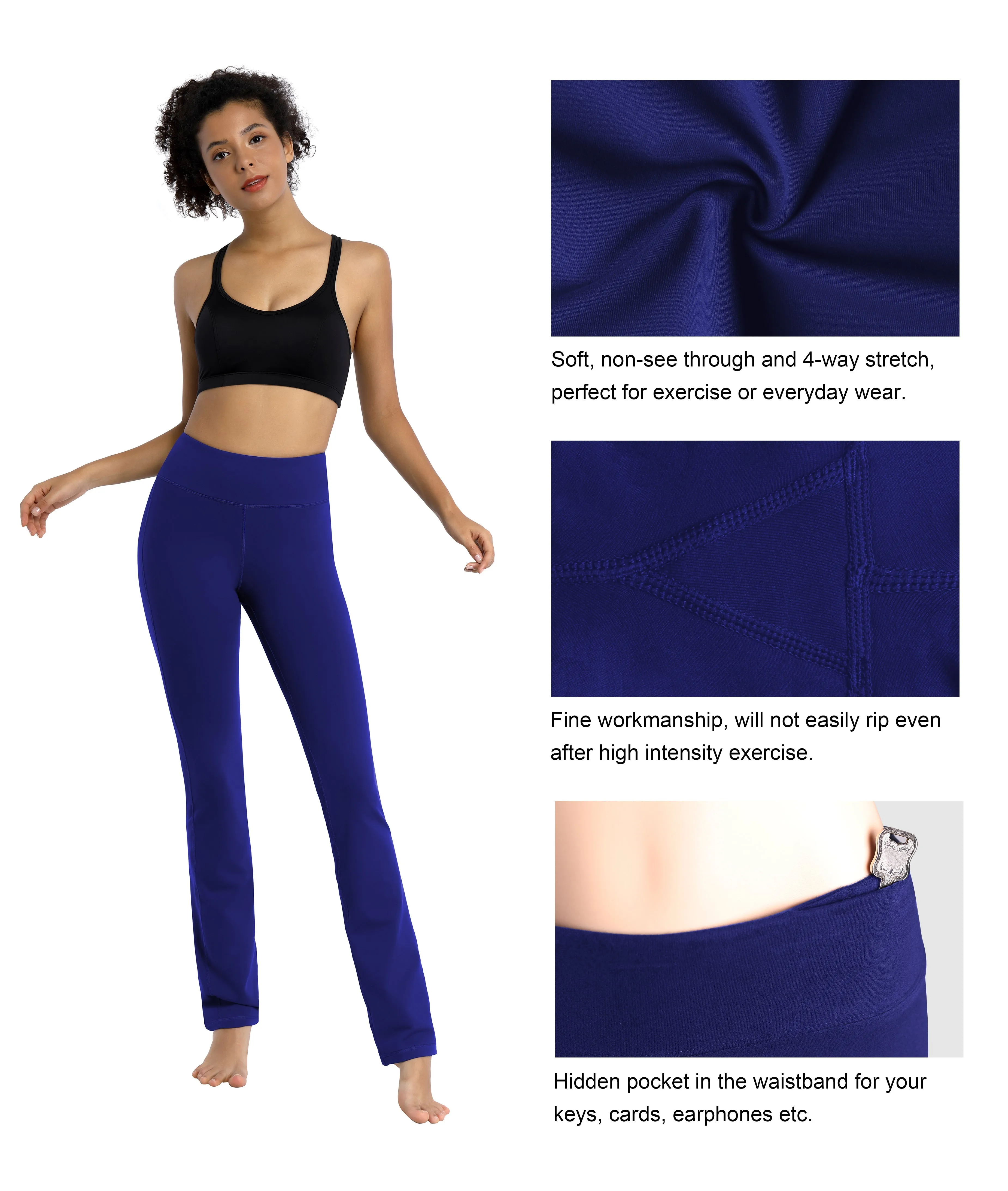 29" 31" 33" 35" Straight Leg Leggings navy_Plus Size