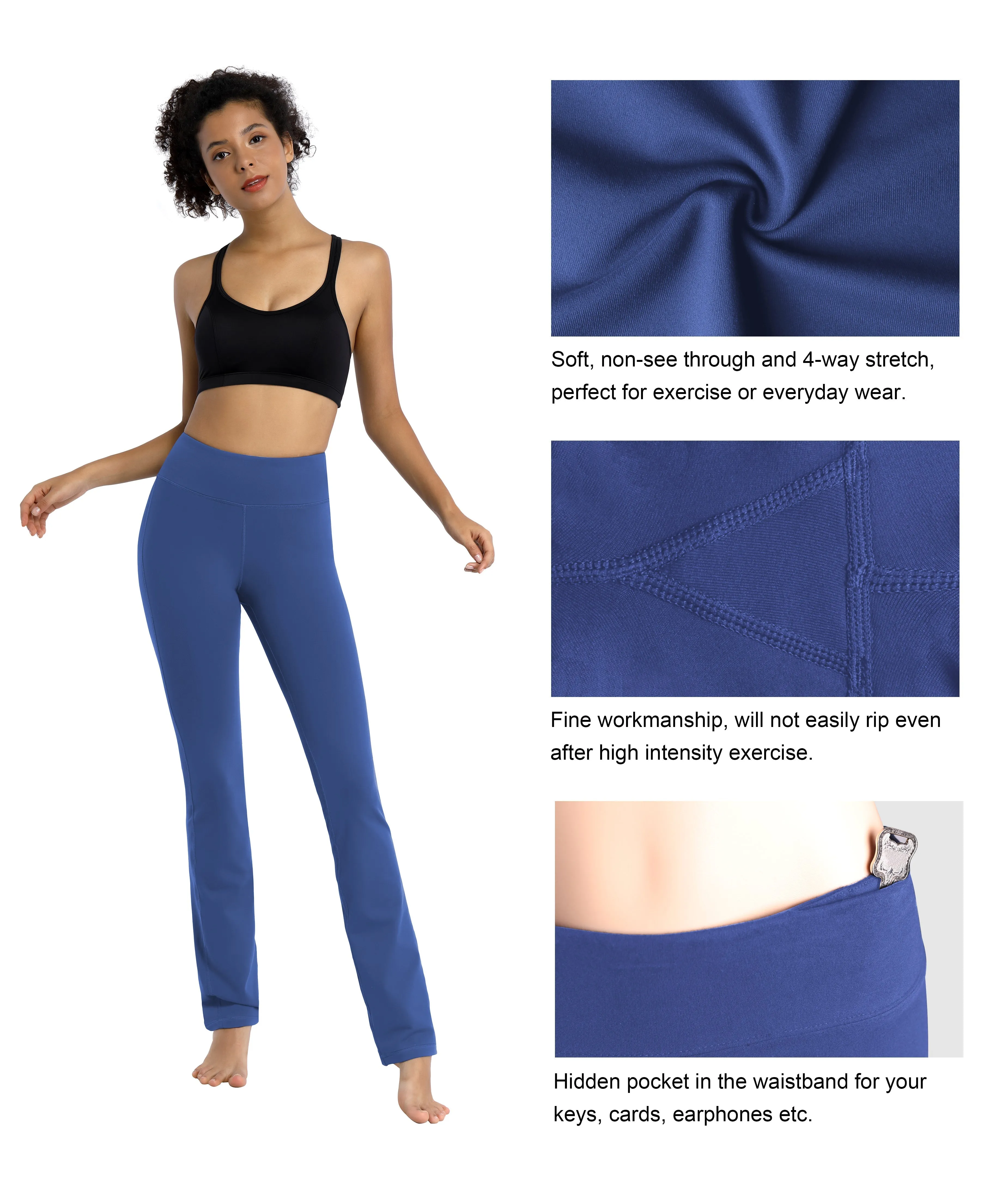 29" 31" 33" 35" Straight Leg Leggings purplishblue_Plus Size