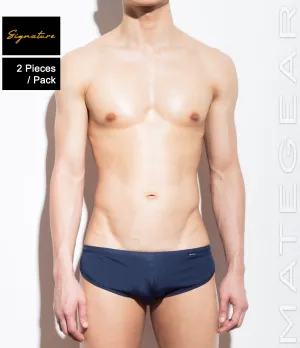 [2pc/Pack] Sexy Men's Sportswear Signature Mini Shorts - Ki Nam (Navy Air Nylon)