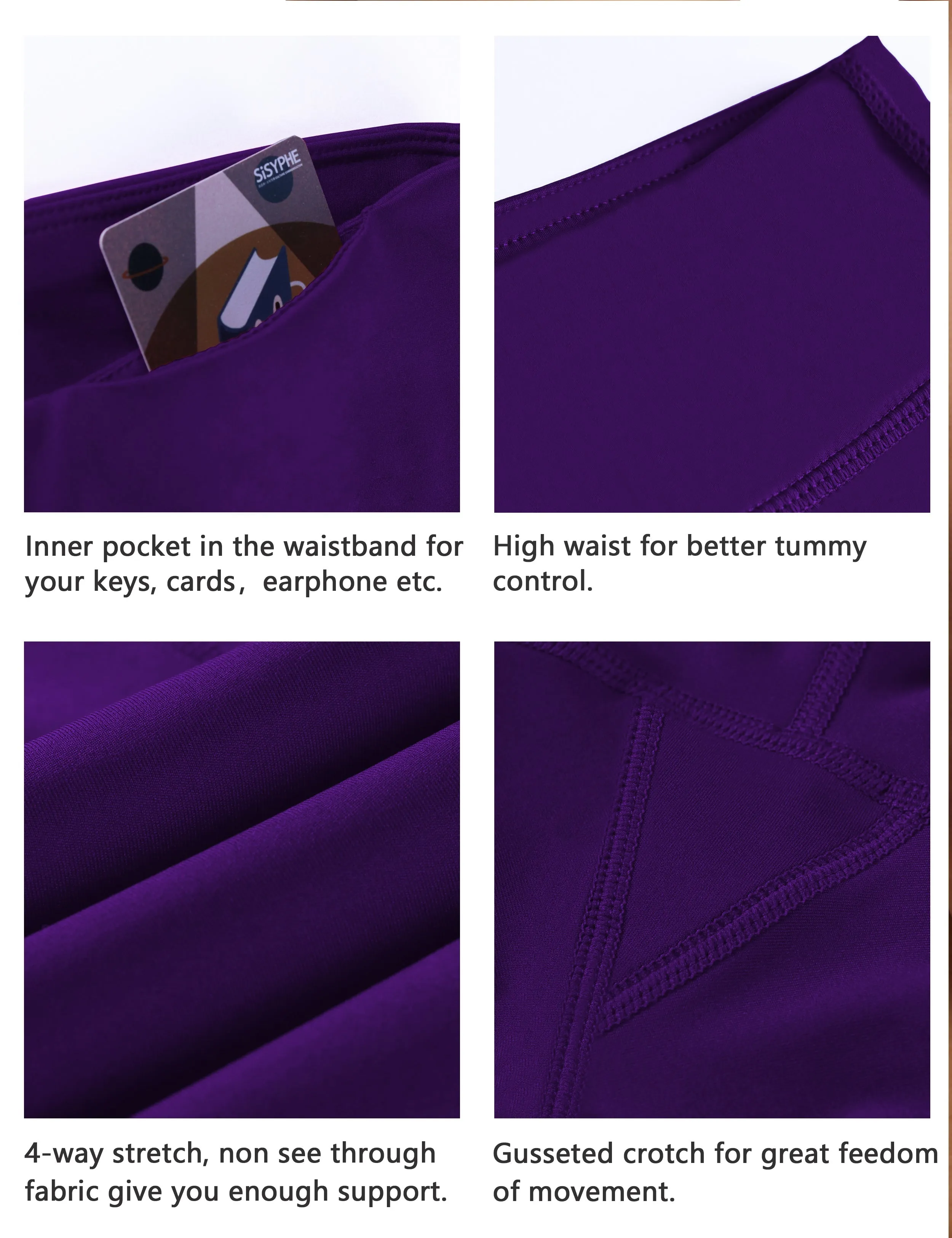 4" Yoga Shorts eggplantpurple_yoga