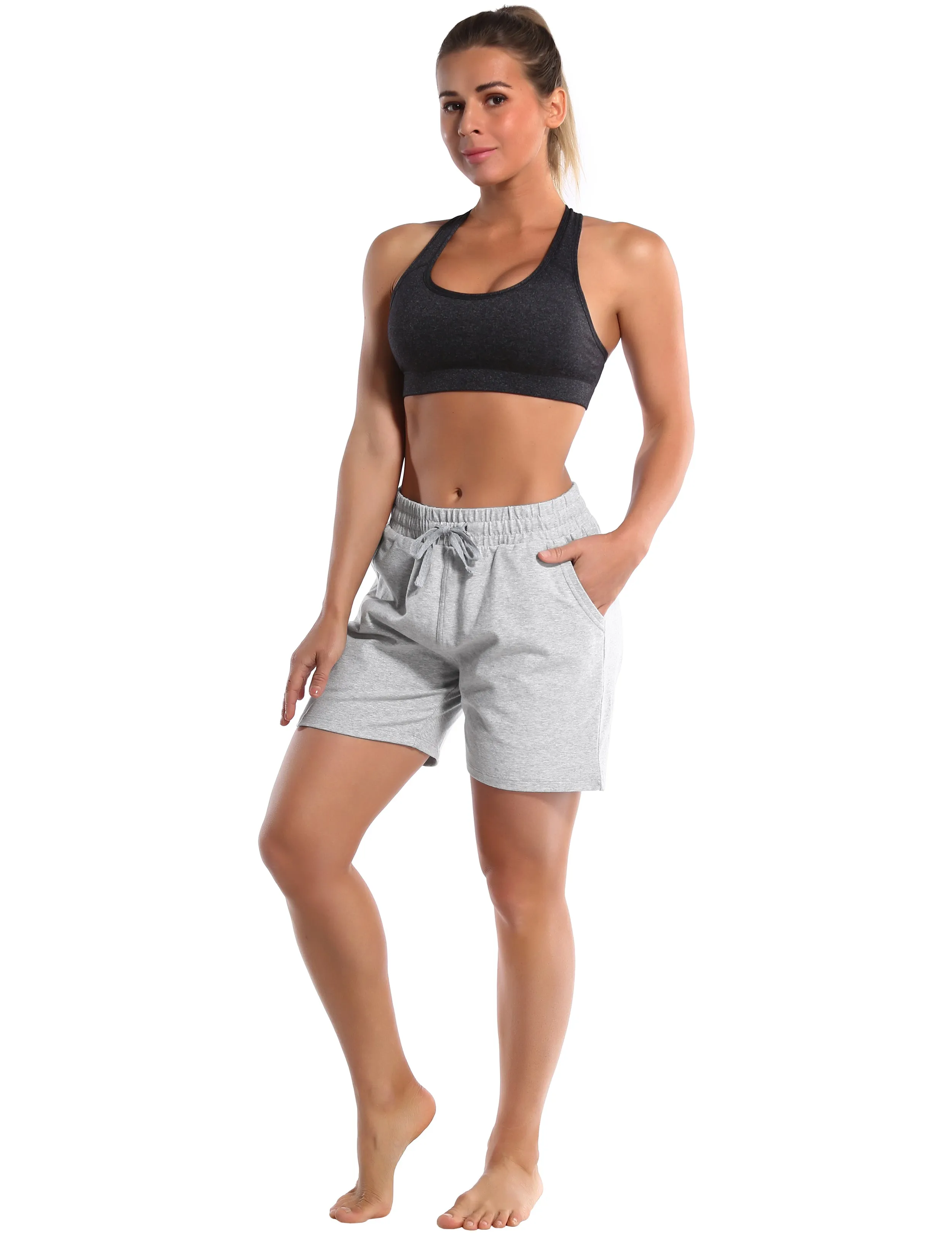 5" Joggers Shorts heathergray_Pilates