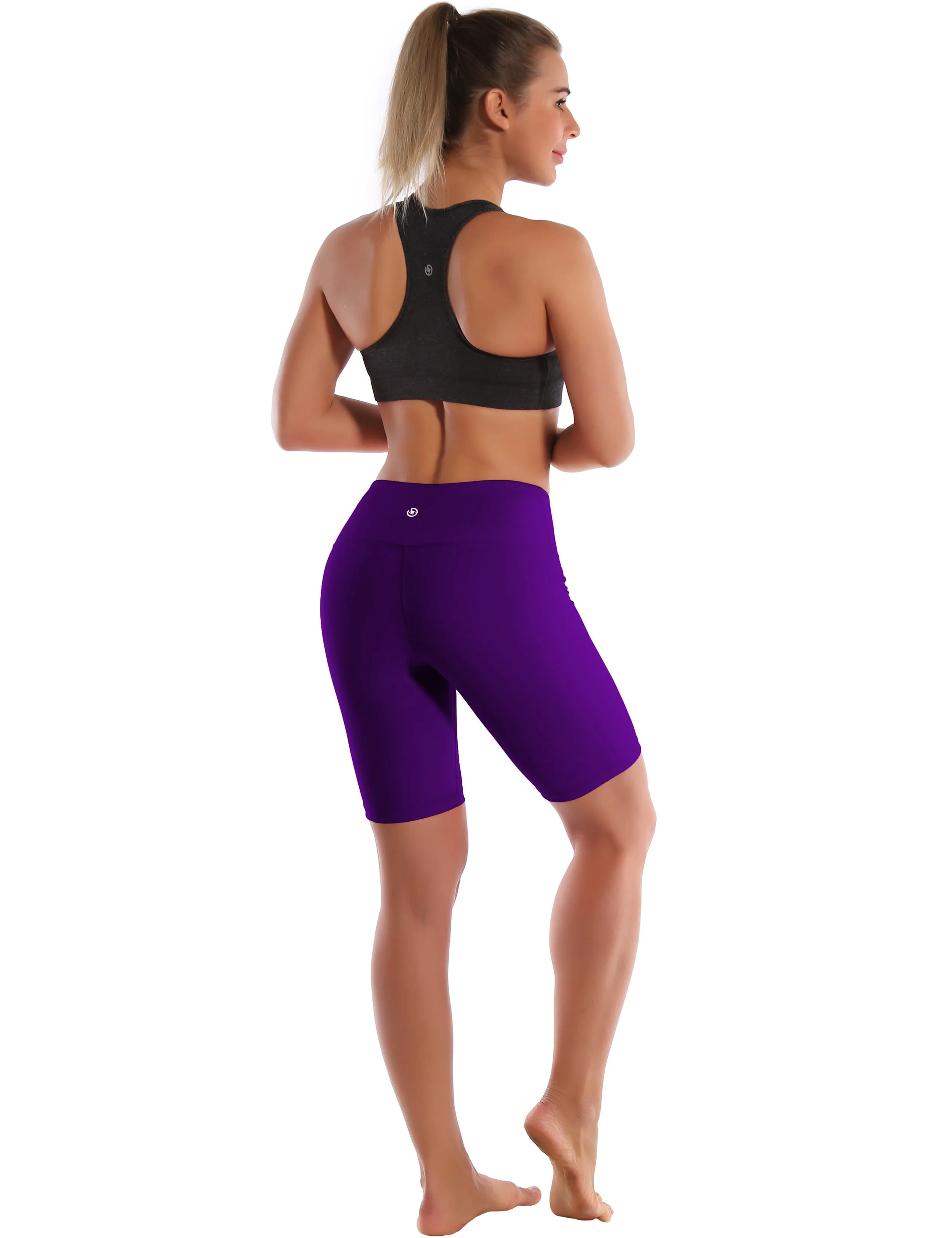 8" High Waist Gym Shorts eggplantpurple_Gym