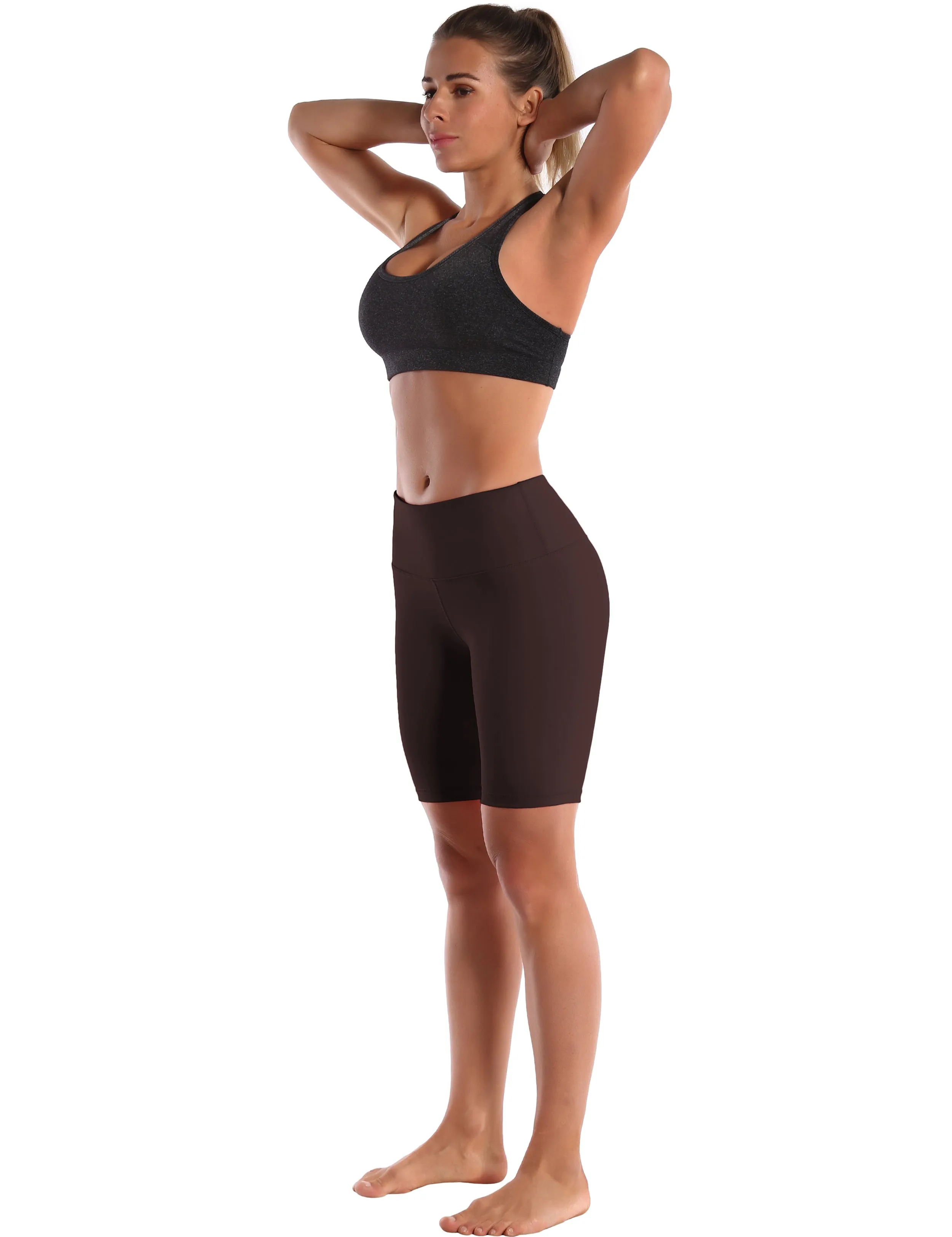 8" High Waist yogastudio Shorts mahoganymaroon_yogastudio