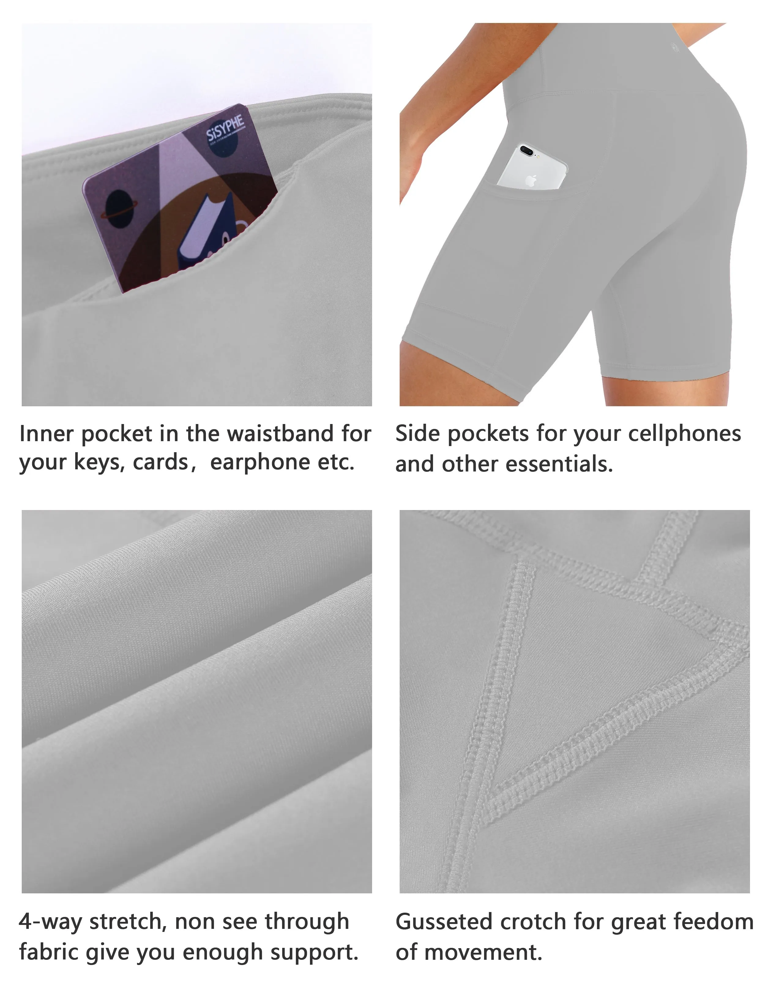 8" Side Pockets Golf Shorts lightgray_Golf