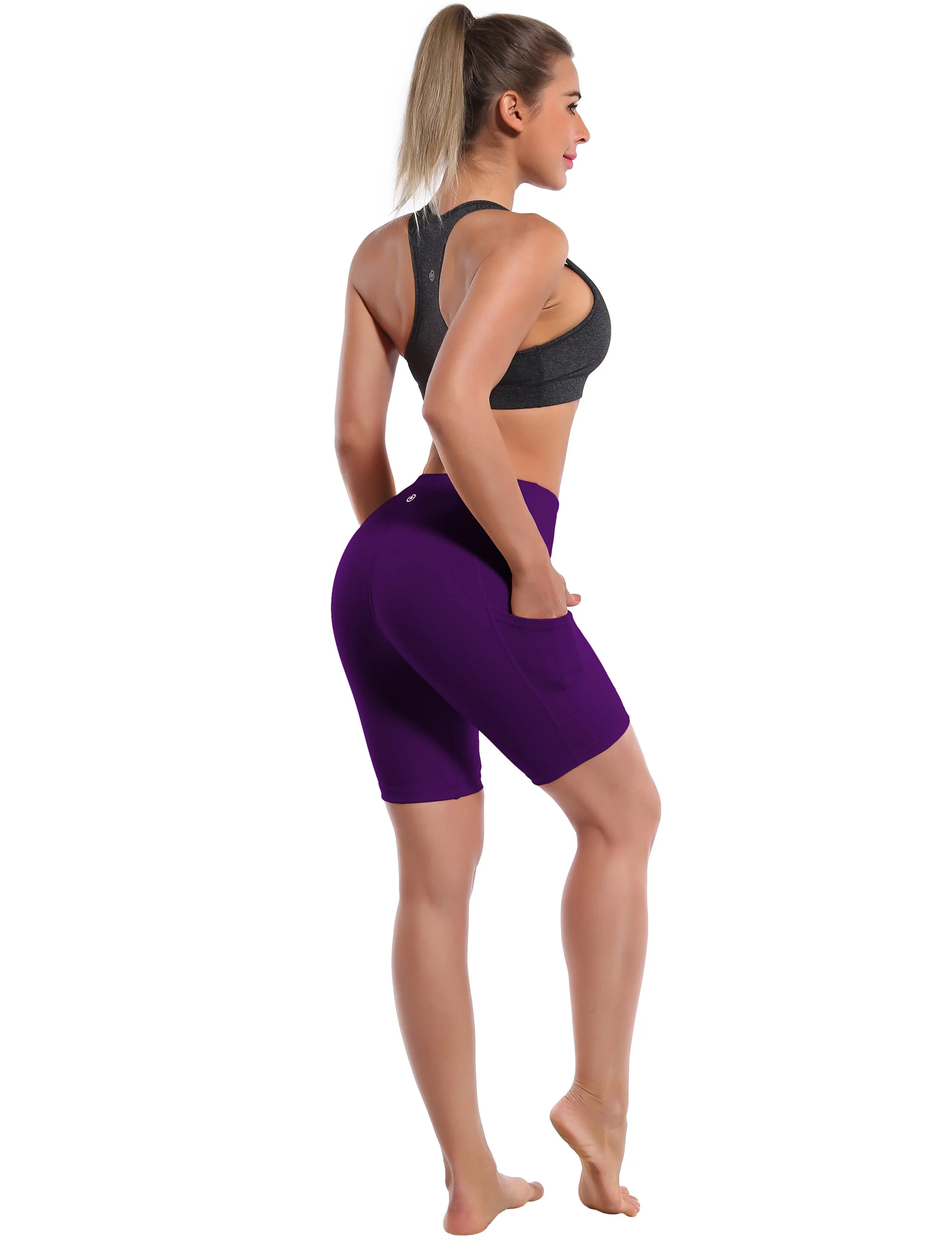 8" Side Pockets Gym Shorts eggplantpurple_Gym