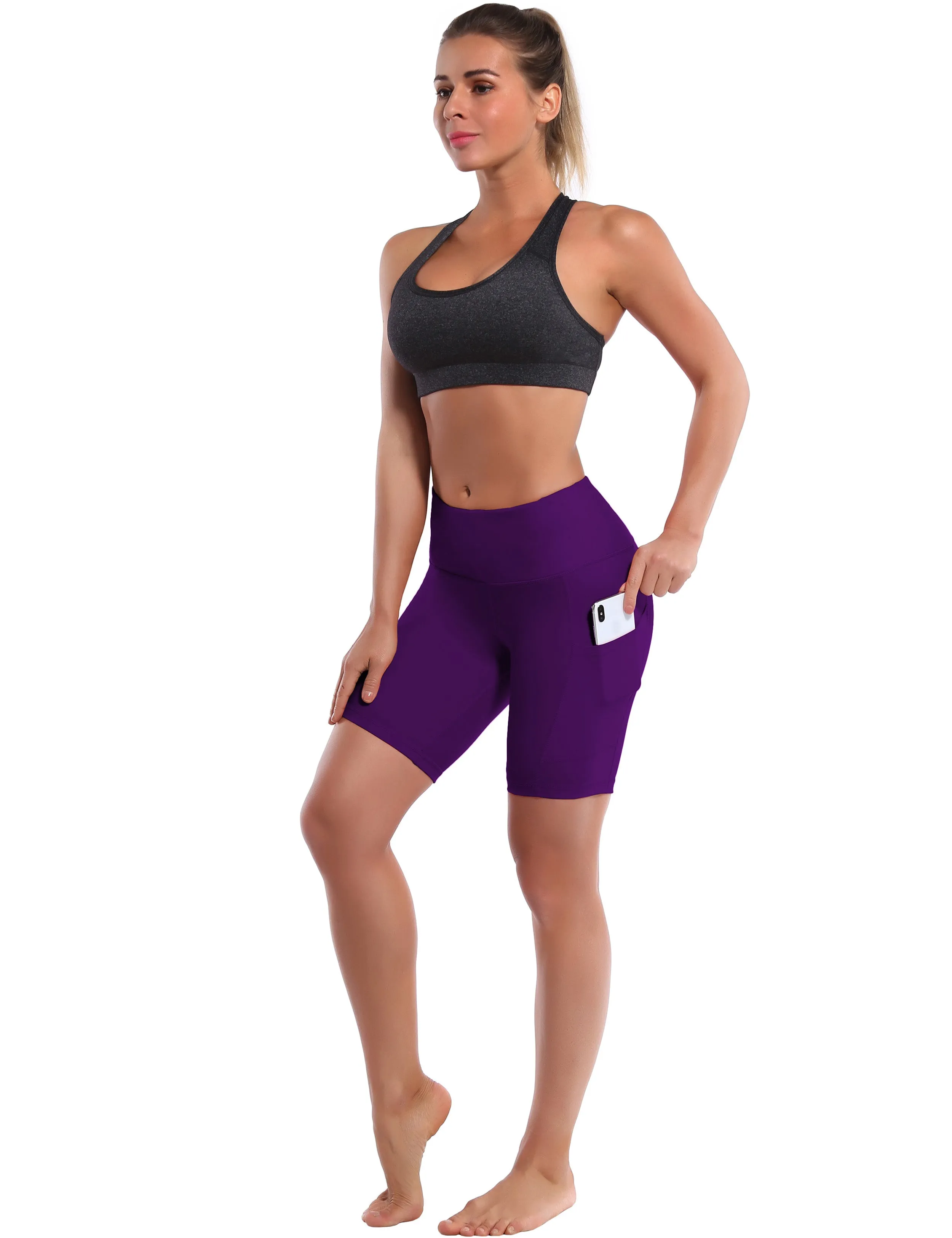 8" Side Pockets Gym Shorts eggplantpurple_Gym