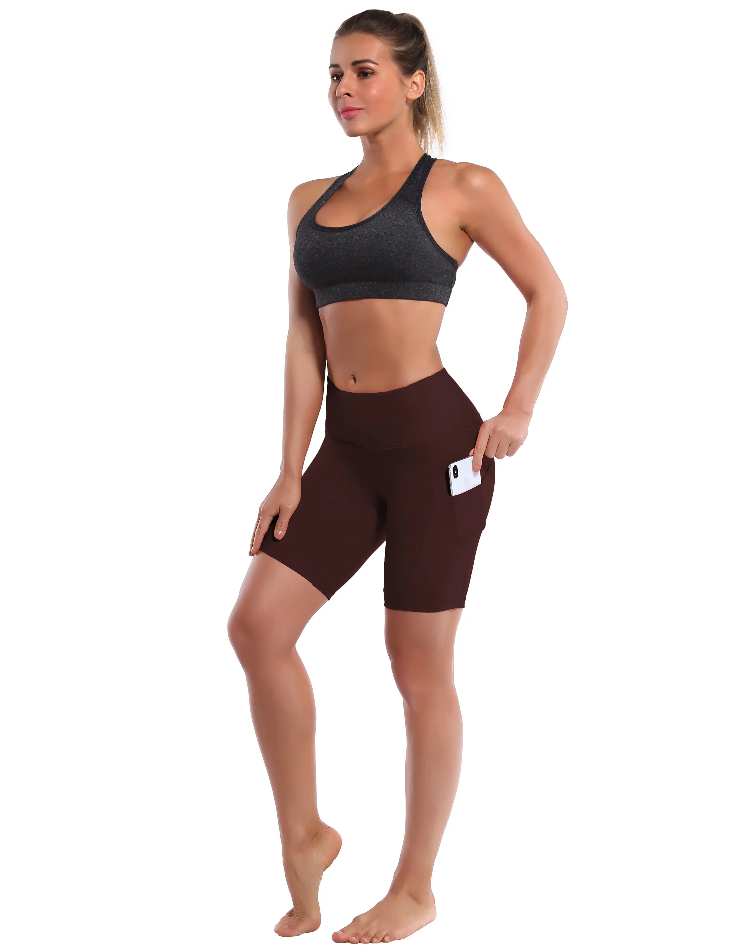 8" Side Pockets Gym Shorts mahoganymaroon_Gym